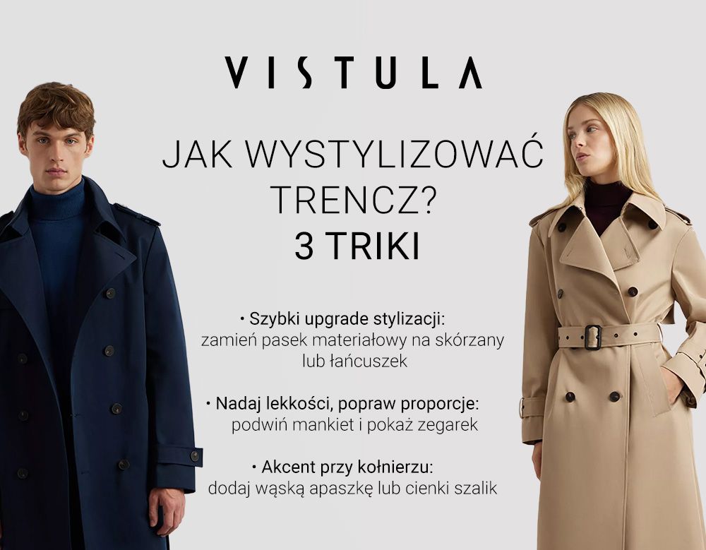 Jak wystylizować trencz? 3 triki - infografika