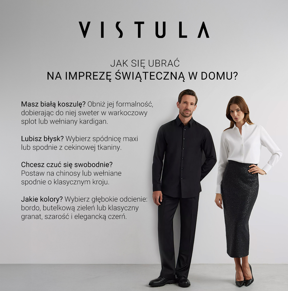Jak się ubrać na imprezę świąteczną w domu? - infografika