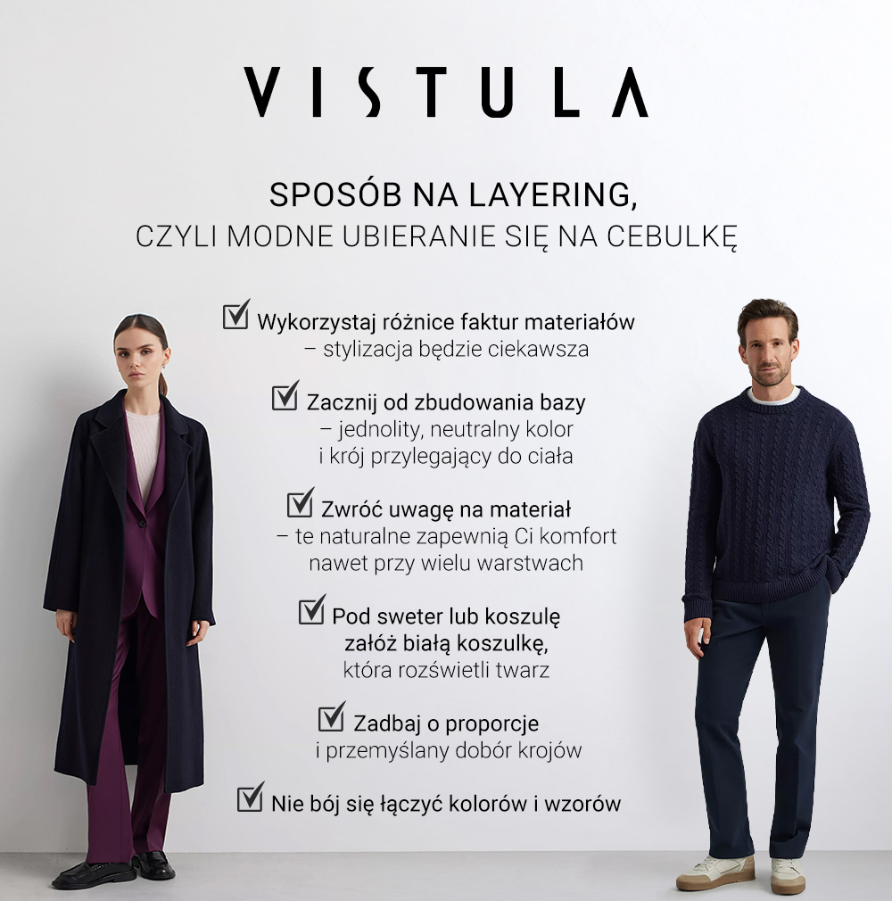 Sposób na layering, czyli modne ubieranie się na cebulkę. - infografika