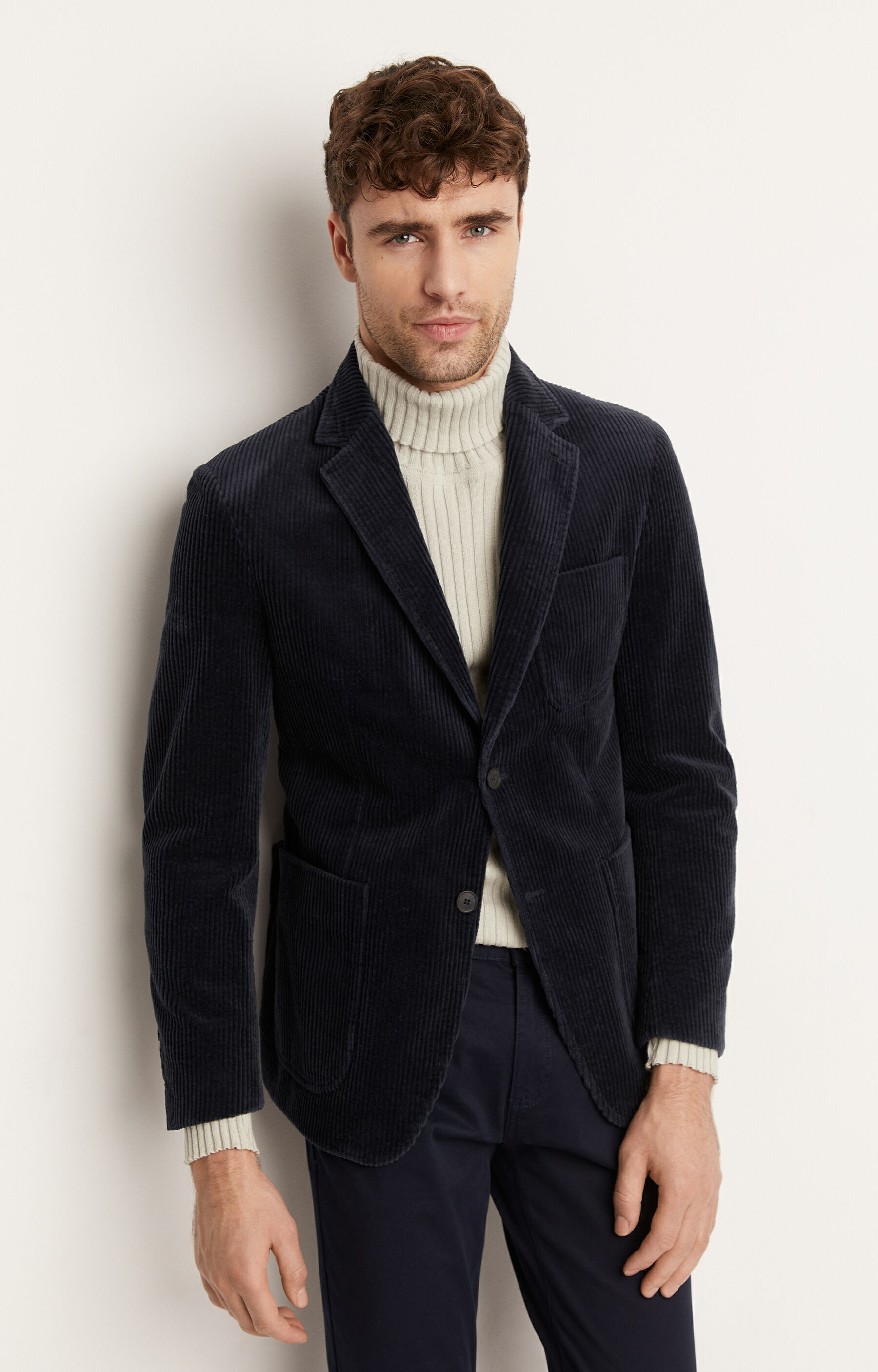 Dopasowana marynarka ze sztruksowej tkaniny - 2