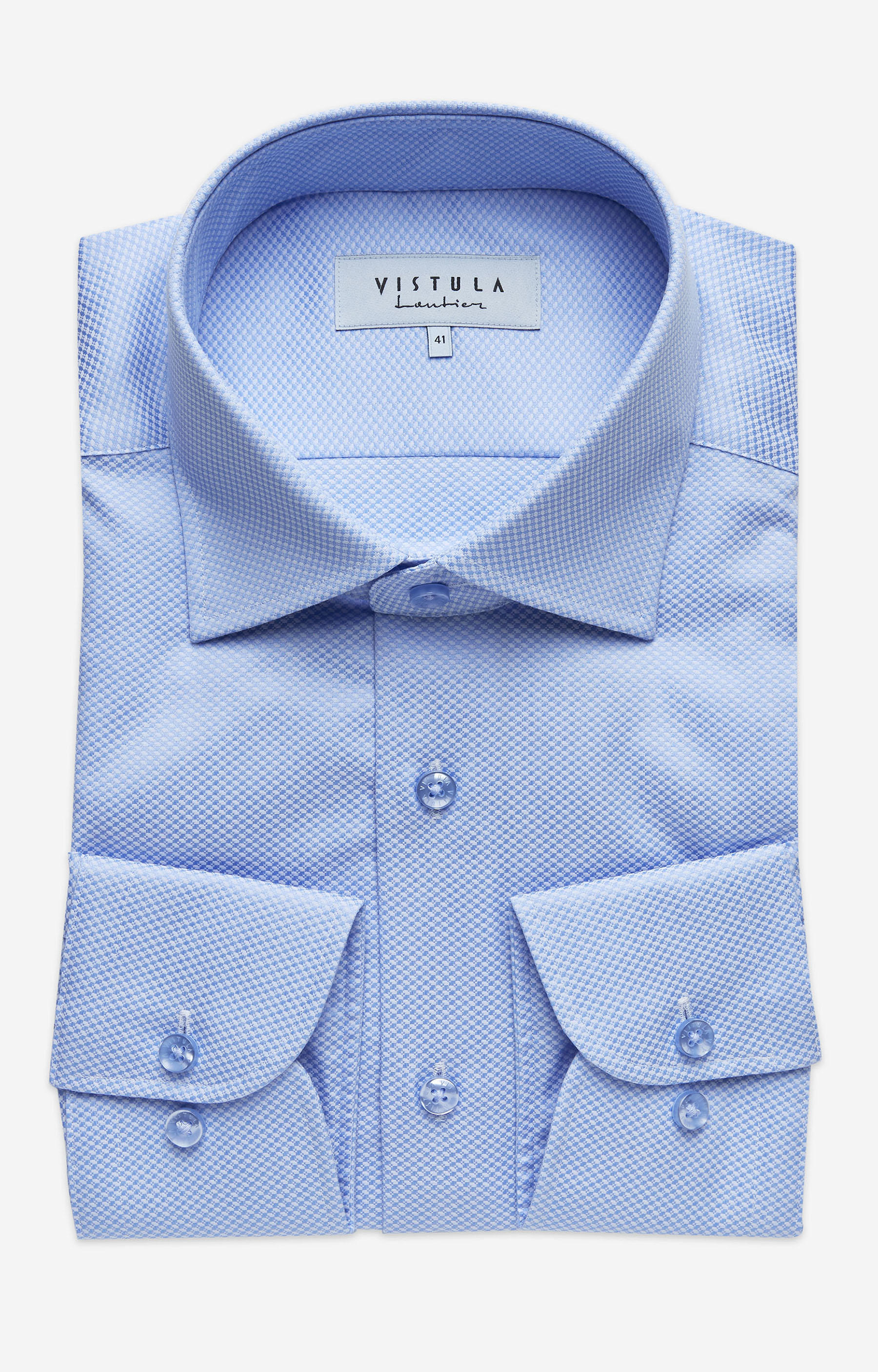 Swobodna koszula w mikrowzór z półwłoskim kołnierzem