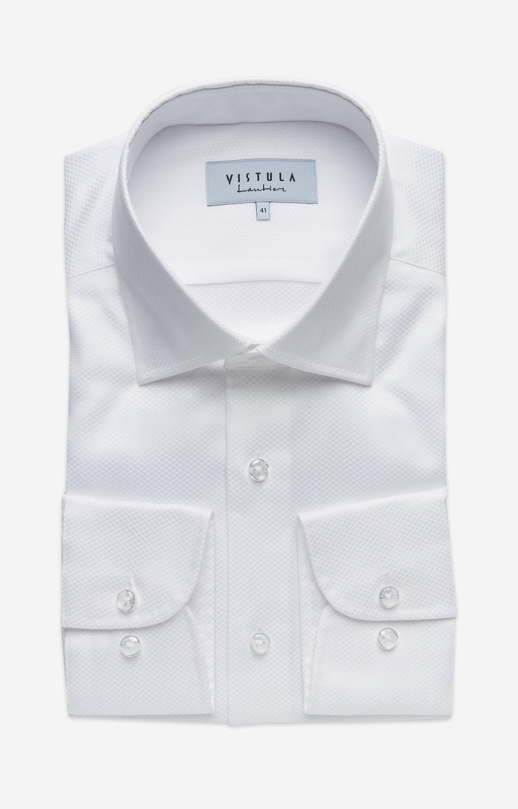 Swobodna koszula w strukturalny wzór z półwłoskim kołnierzem