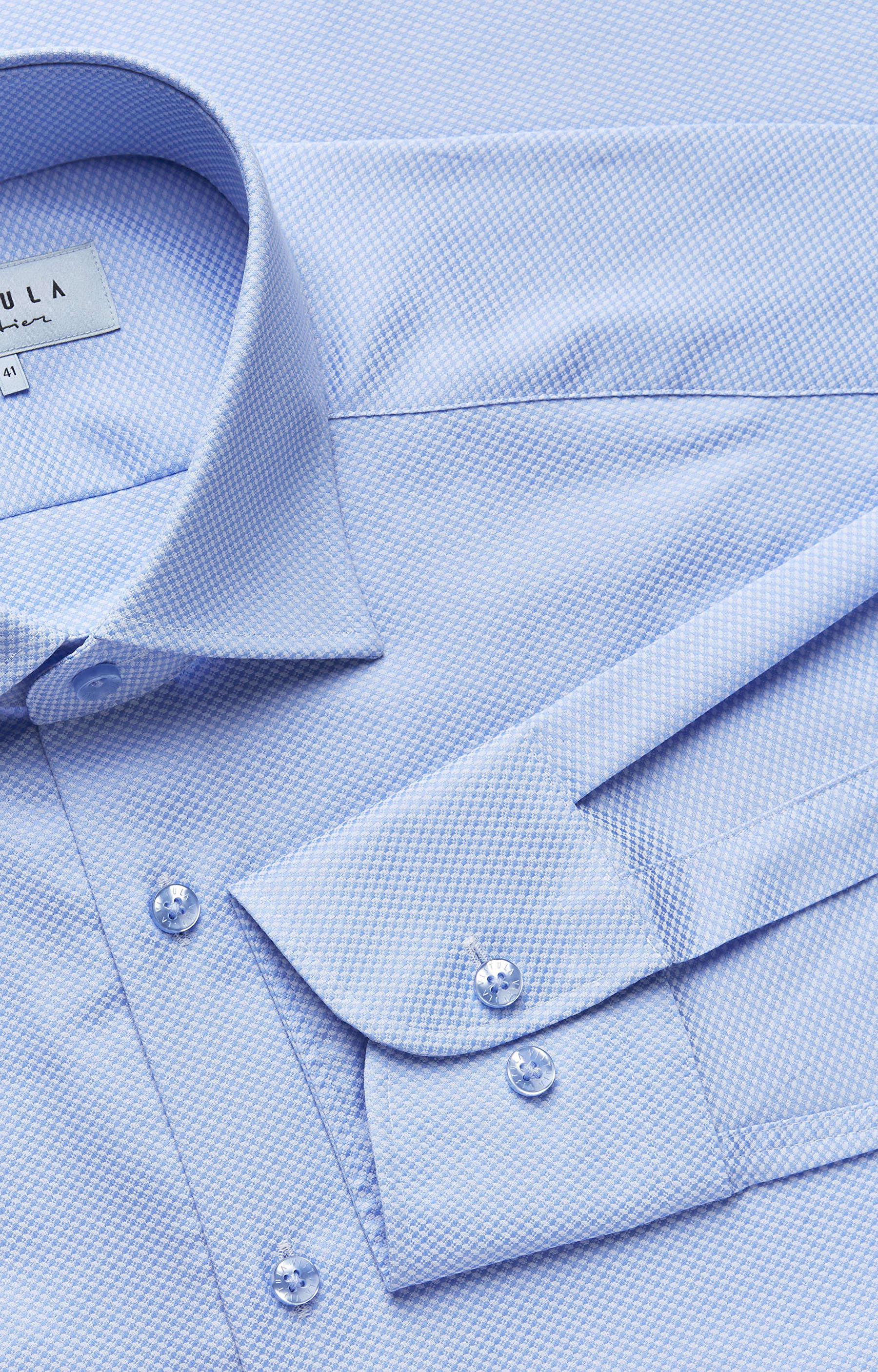 Swobodna koszula w mikrowzór z półwłoskim kołnierzem - 2