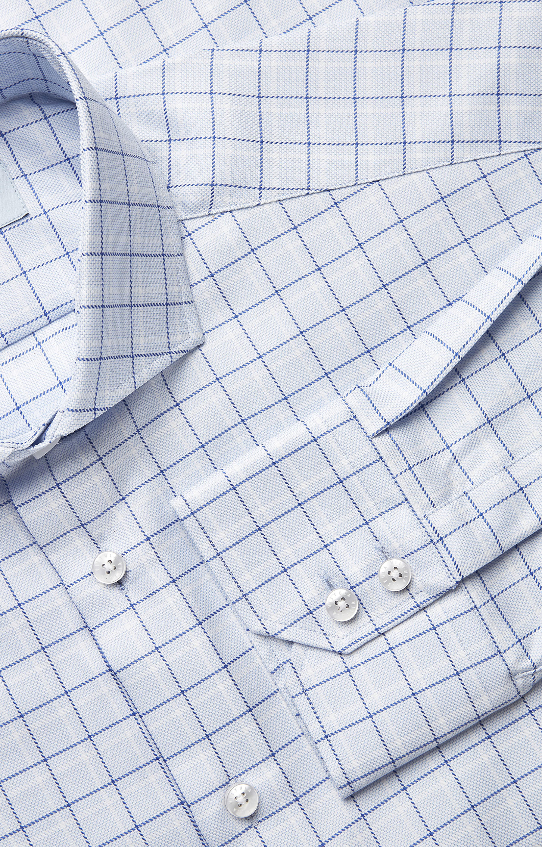 Koszula w kratę z włoskim kołnierzem - 5