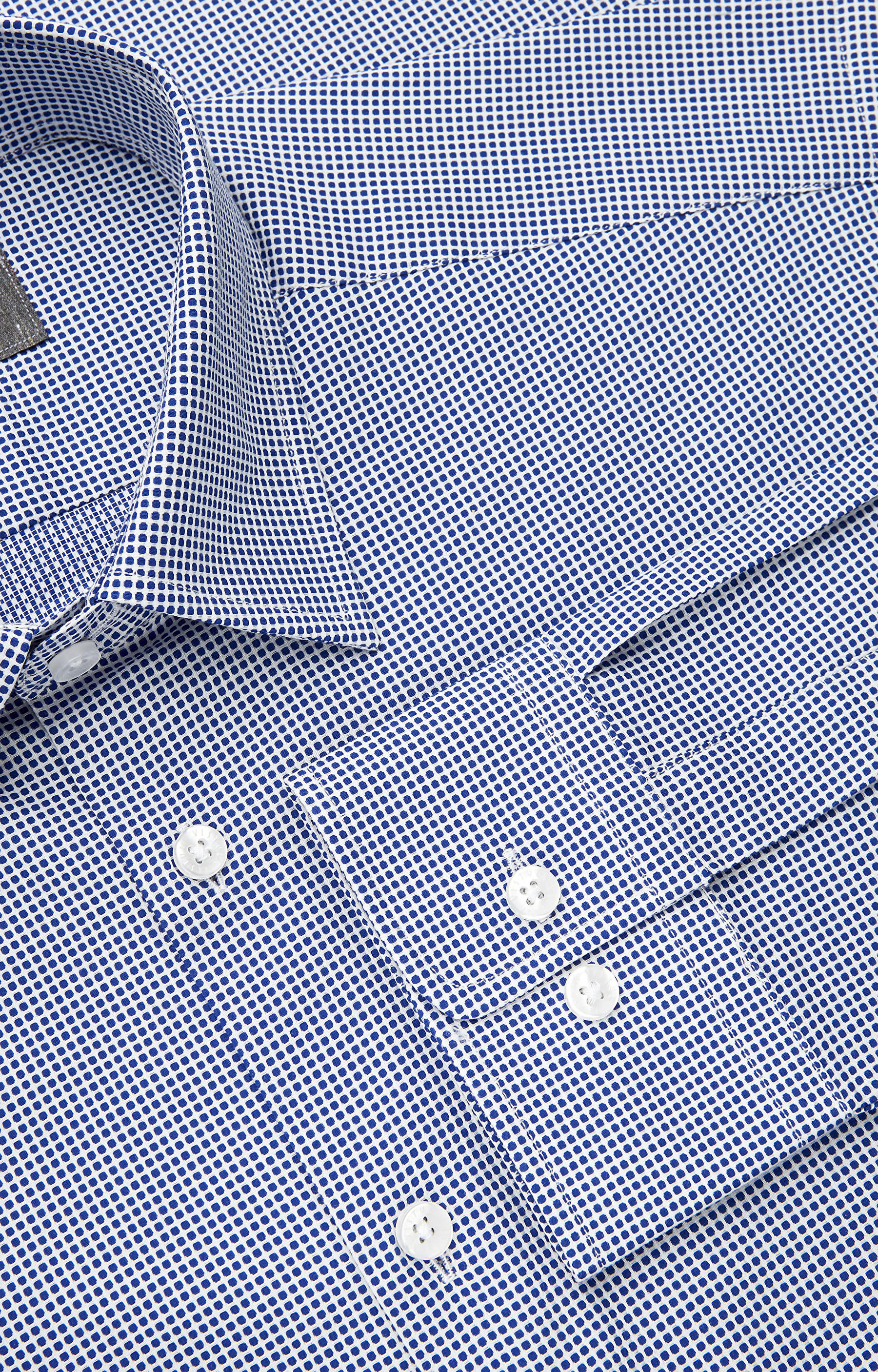 Koszula w mikrowzór z kołnierzem kryte button-down - 4