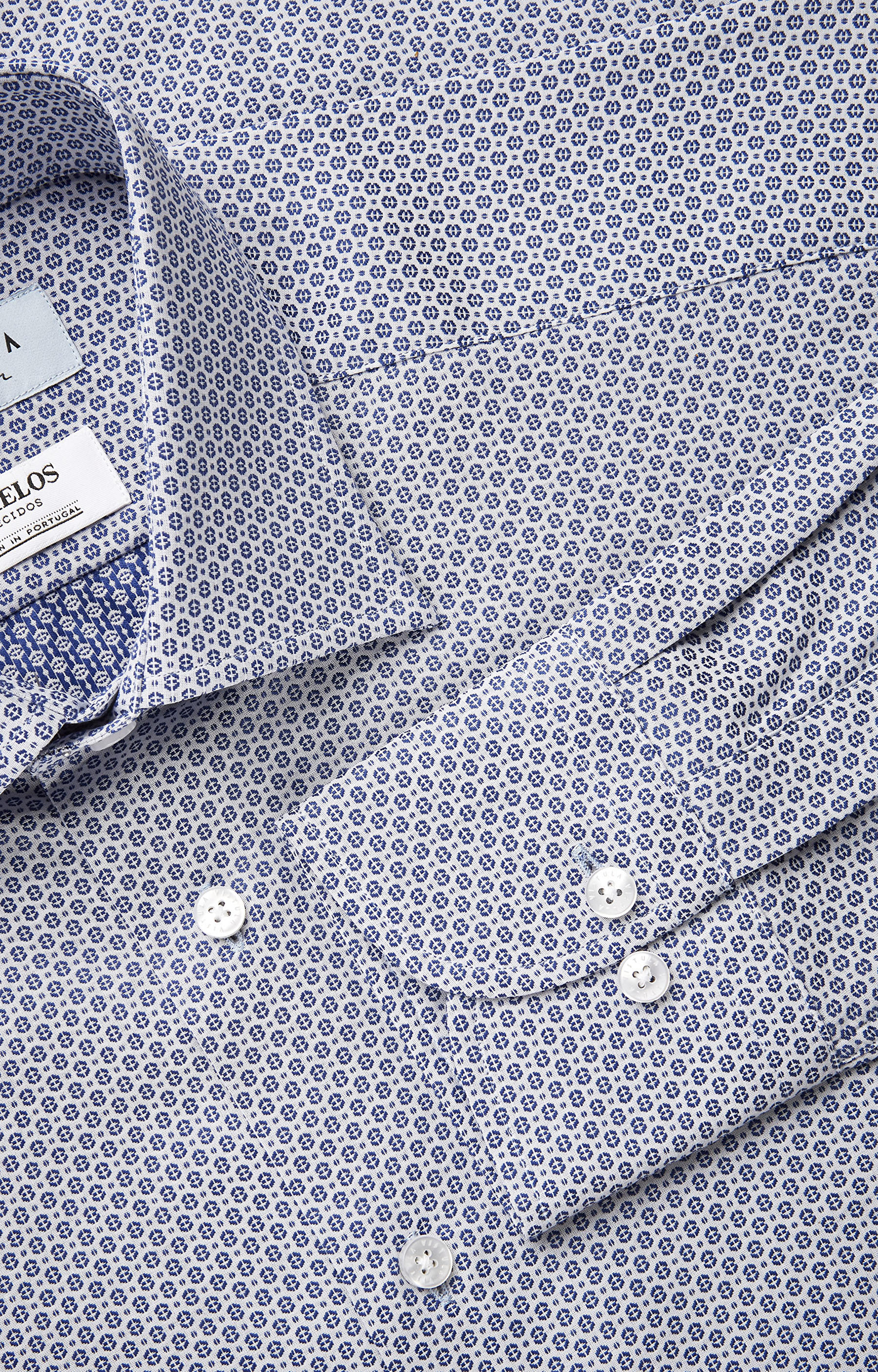 Koszula w geometryczny wzór z półwłoskim kołnierzem - 5