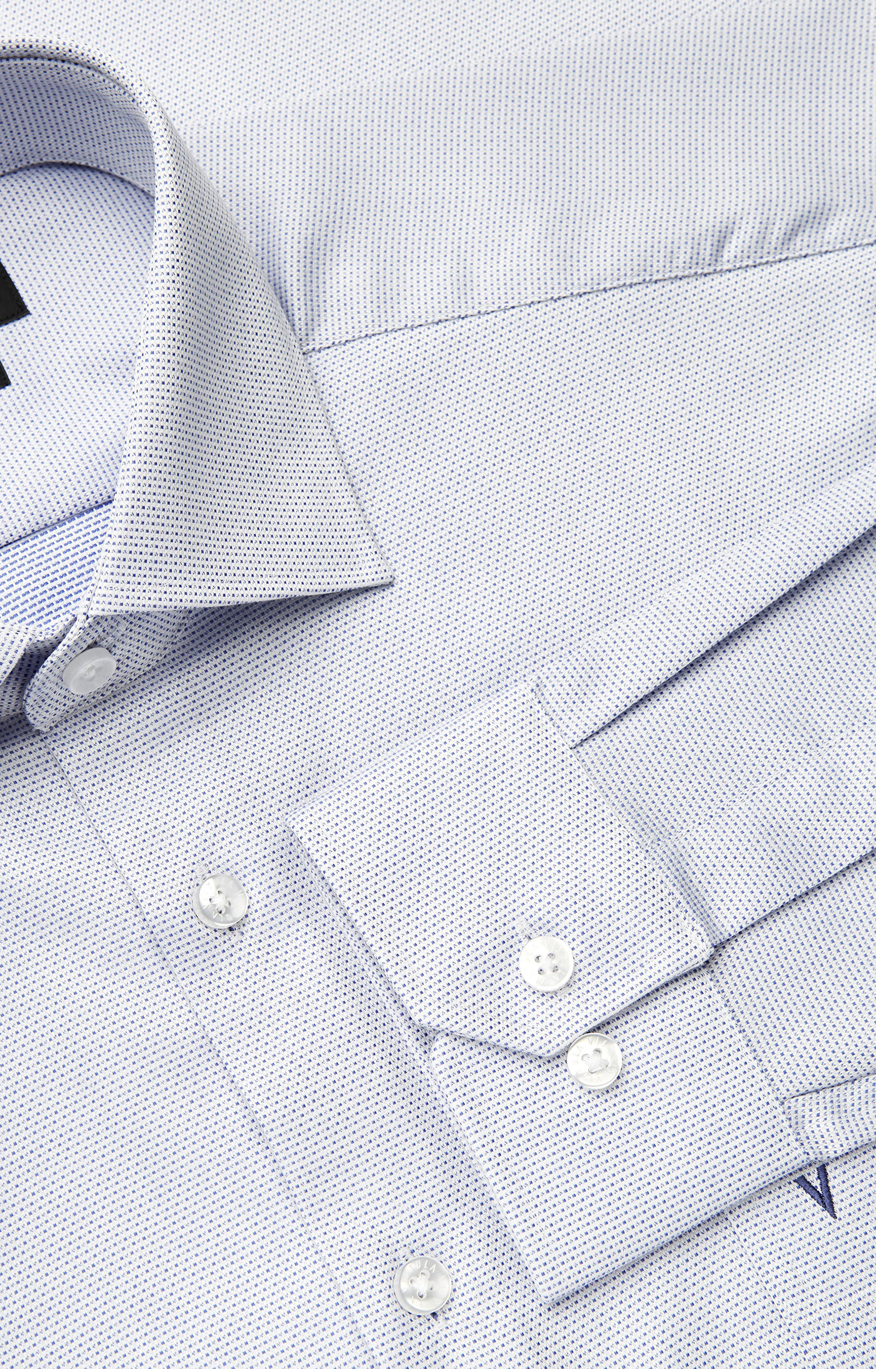 Koszula w mikrowzór, z kieszonką, włoski kołnierz - 4