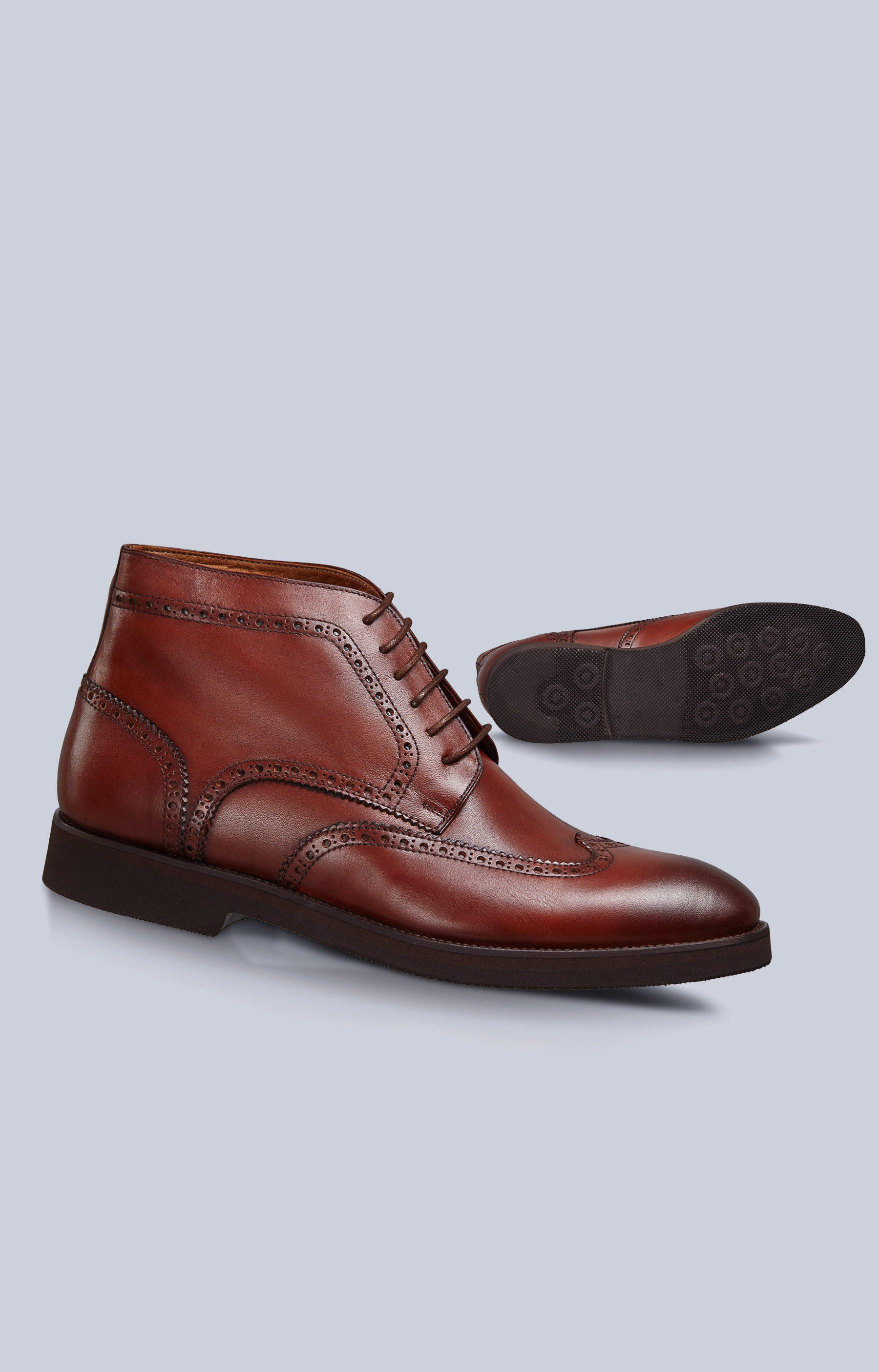 Wysokie derby z ozdobnymi perforacjami - 2