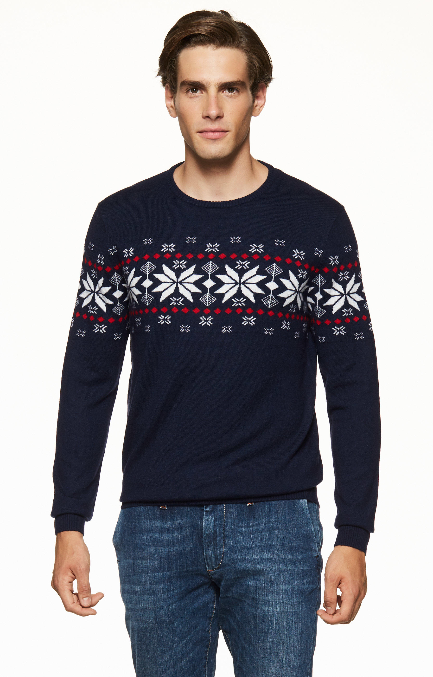 Lekki sweter z geometrycznym motywem