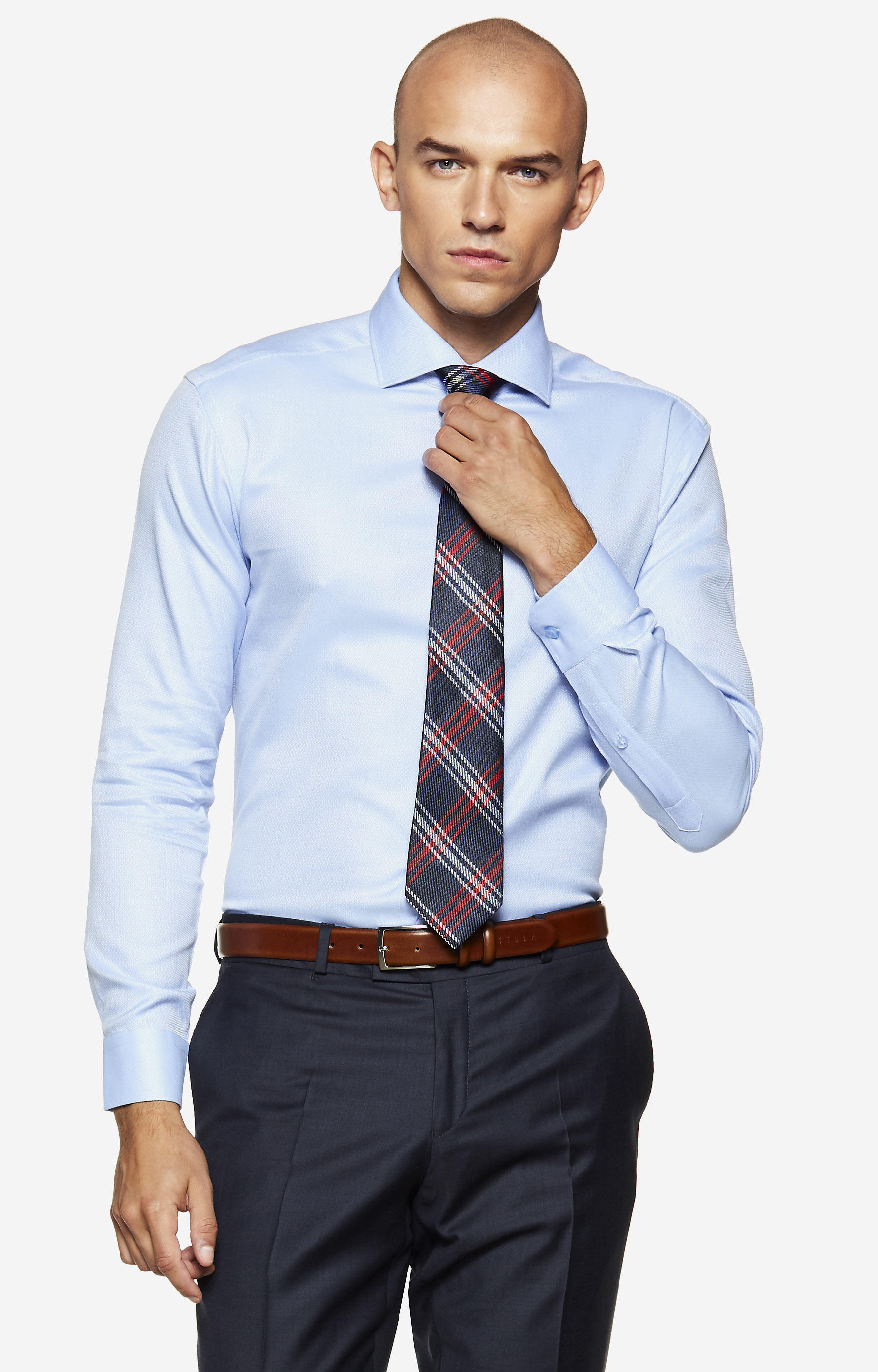 Koszula w mikrowzór z włoskim kołnierzem