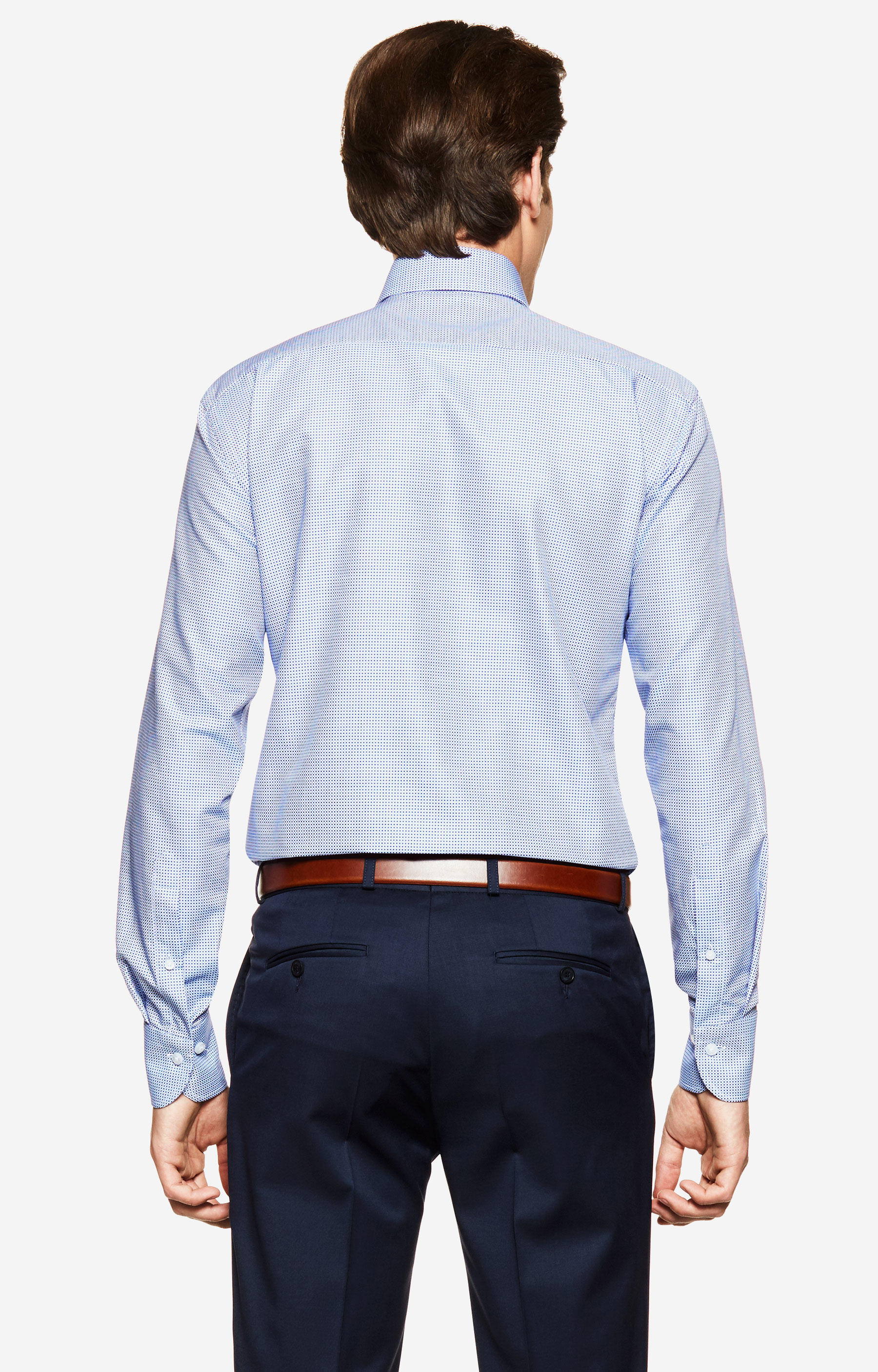 Koszula w mikrowzór z półwłoskim kołnierzem - 2