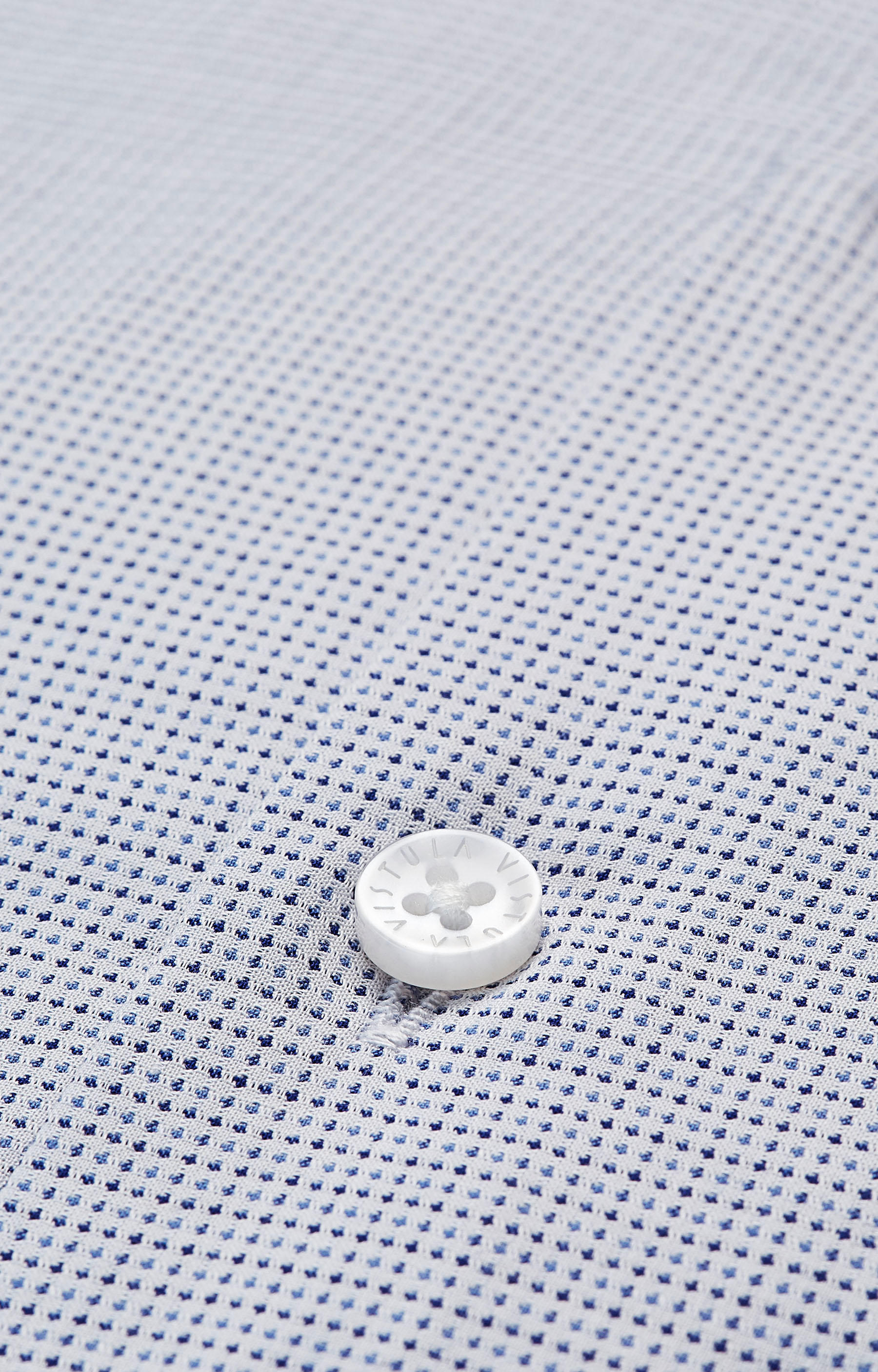 Koszula w mikrowzór z kieszonką, włoski kołnierz - 4