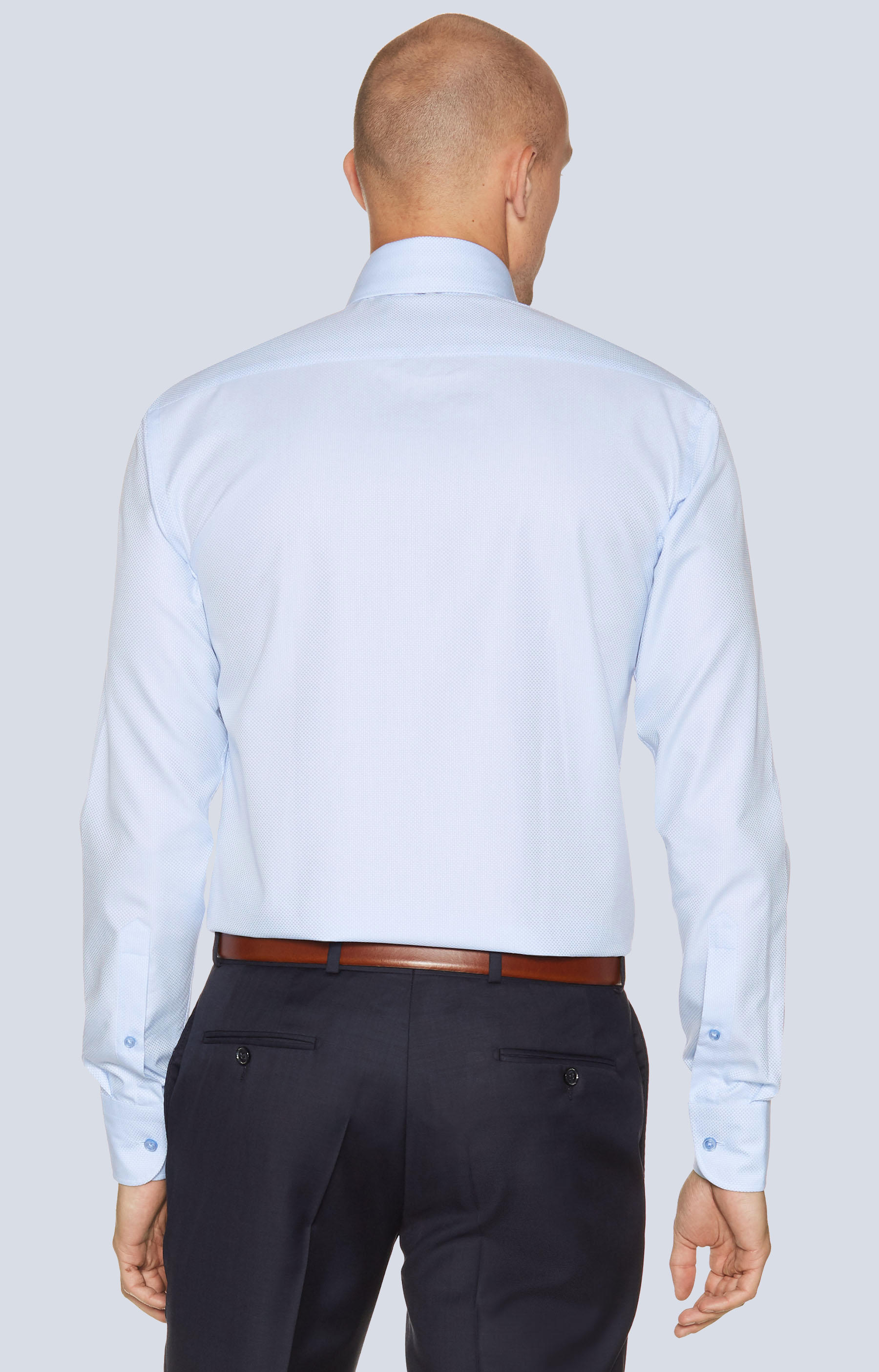 Koszula w strukturalny wzór z półwłoskim kołnierzem - 2