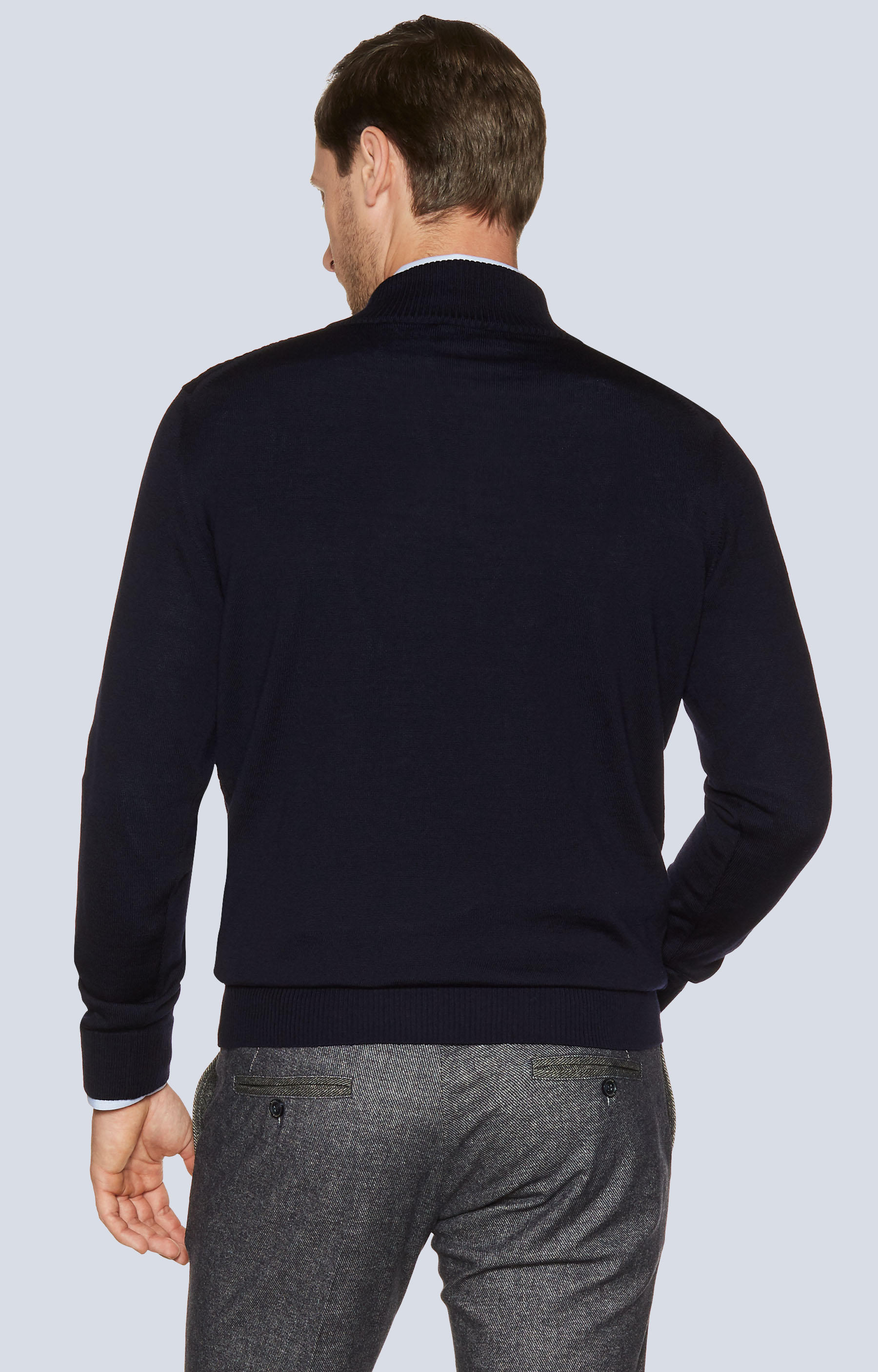 Wełniany sweter z rozpinanym kołnierzem - 2