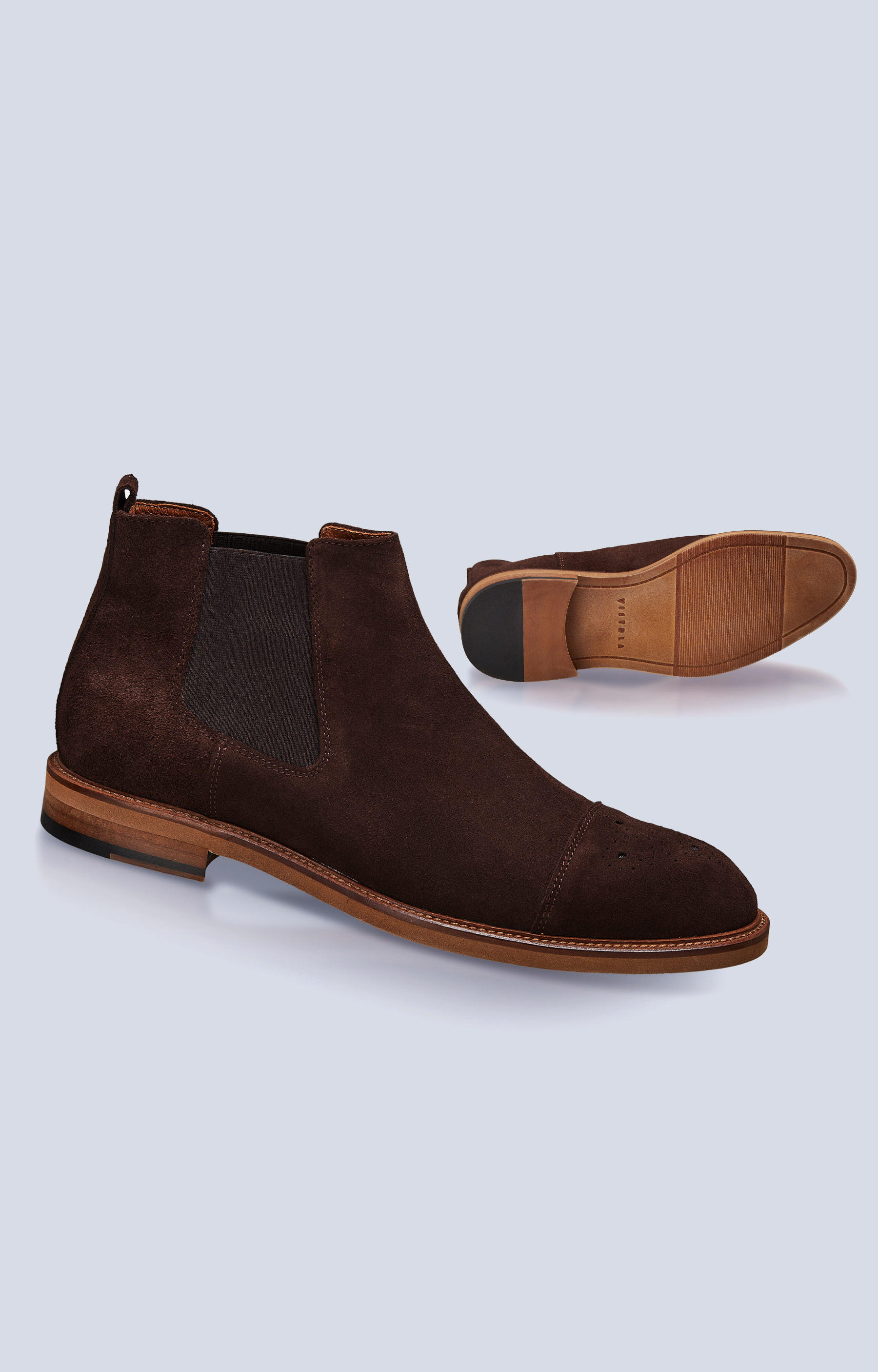 Zamszowe sztyblety z ozdobnymi perforacjami - 2