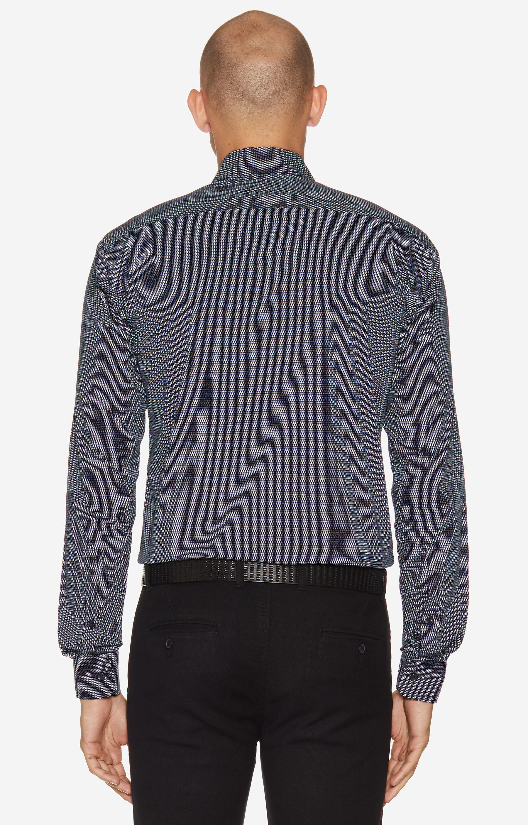 Koszula w mikrowzór z kołnierzem kryte button-down - 2