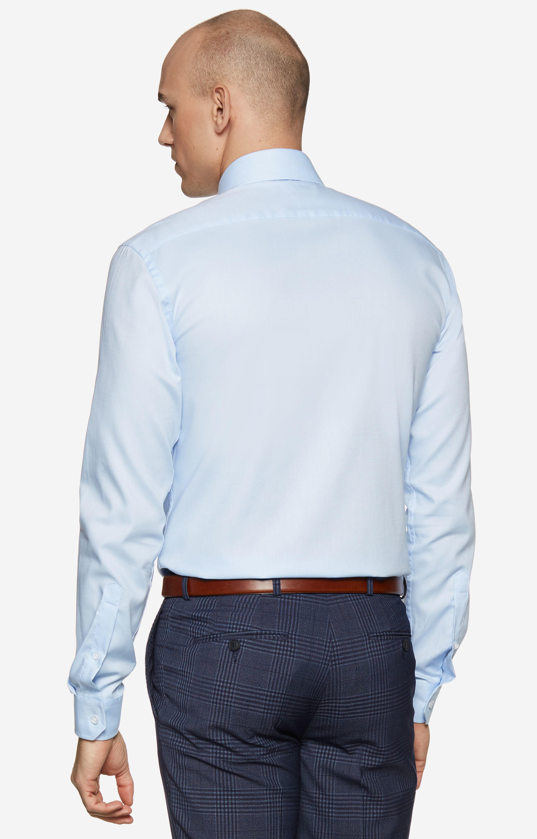 Swobodna koszula w strukturalny wzór z półwłoskim kołnierzem - 2