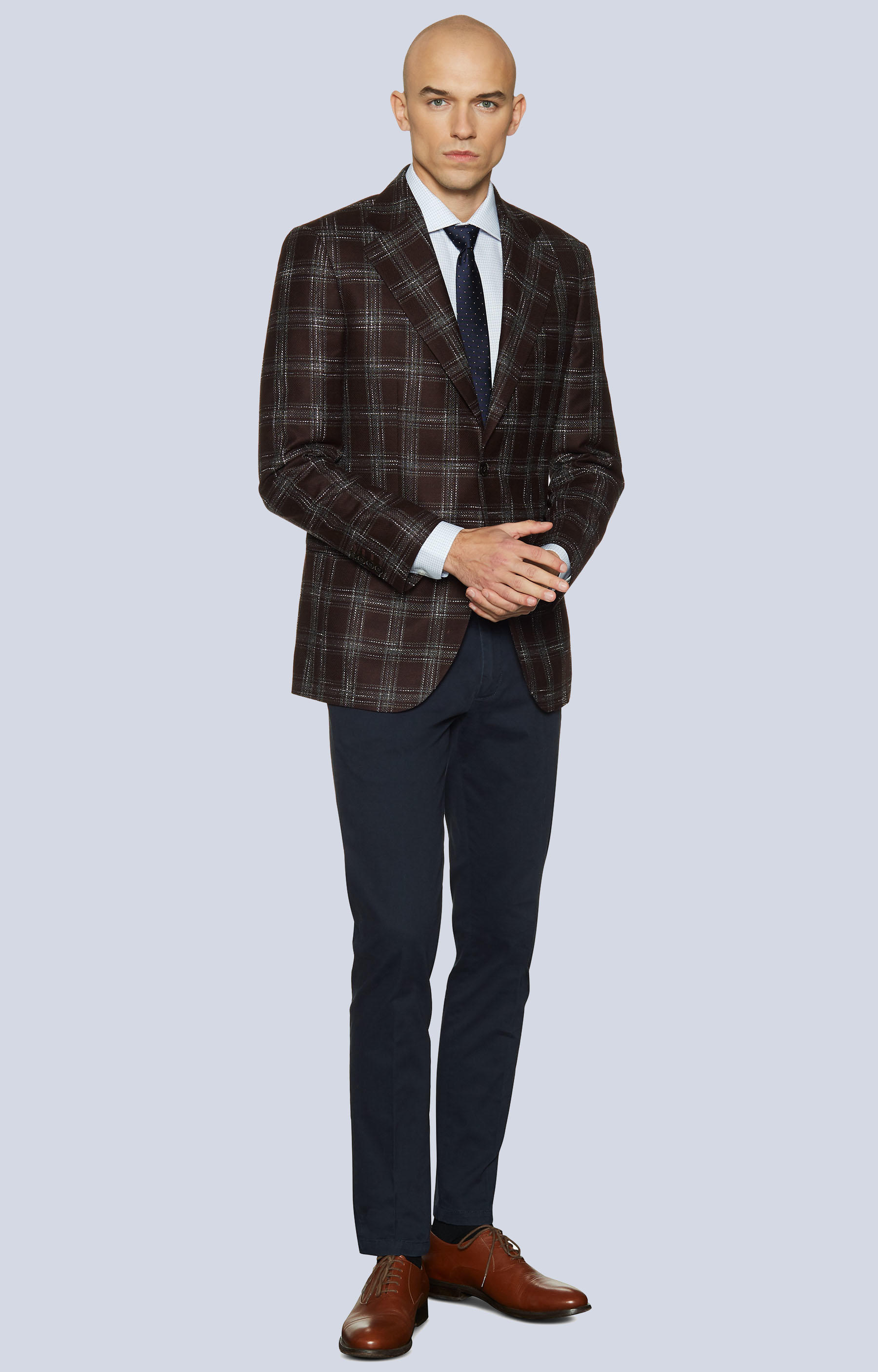 Dopasowana marynarka w kratę