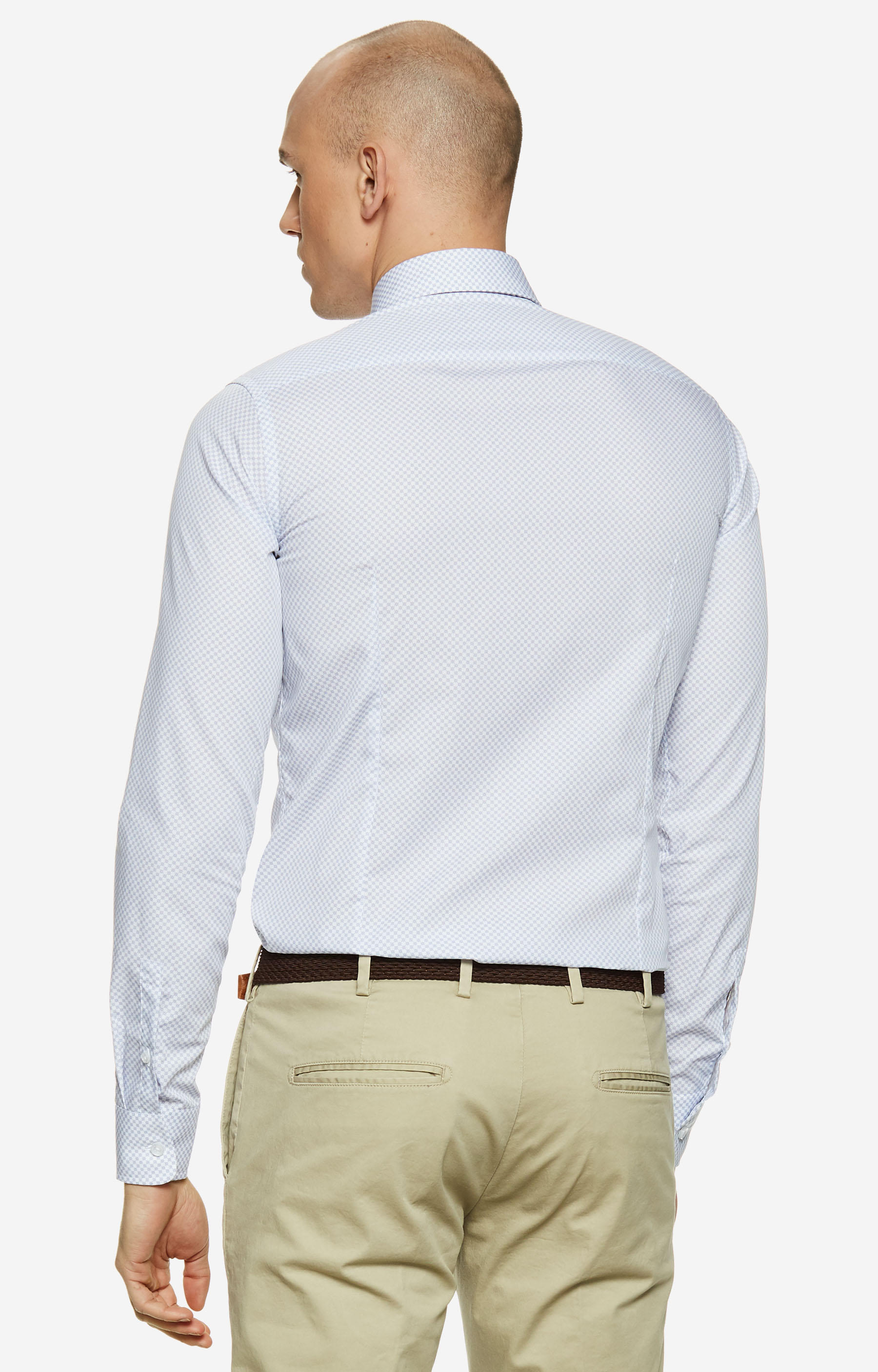 Dopasowana koszula w print z kołnierzem typu kryte button-down - 2