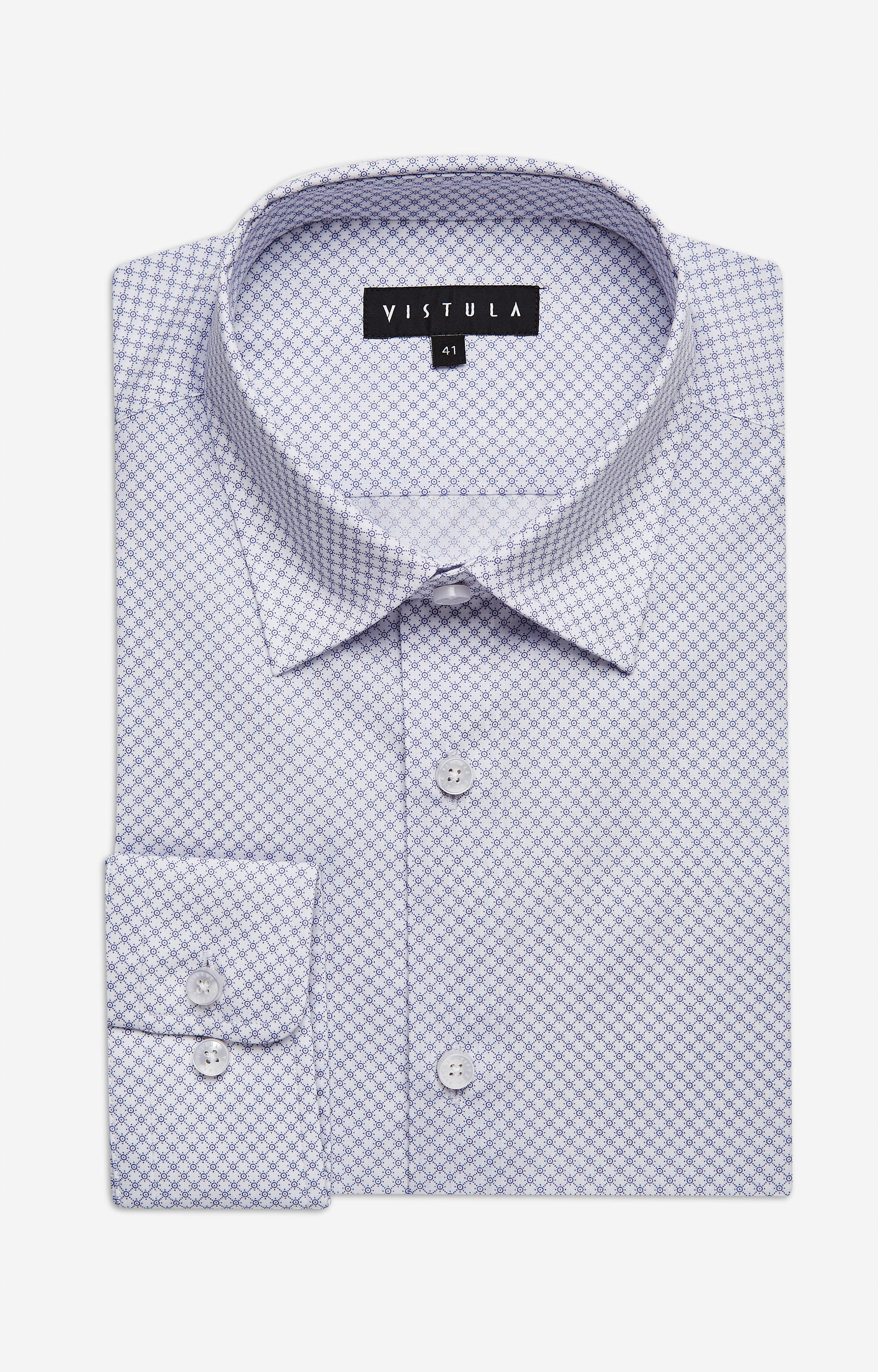 Dopasowana koszula w print z kołnierzem typu kryte button-down - 3