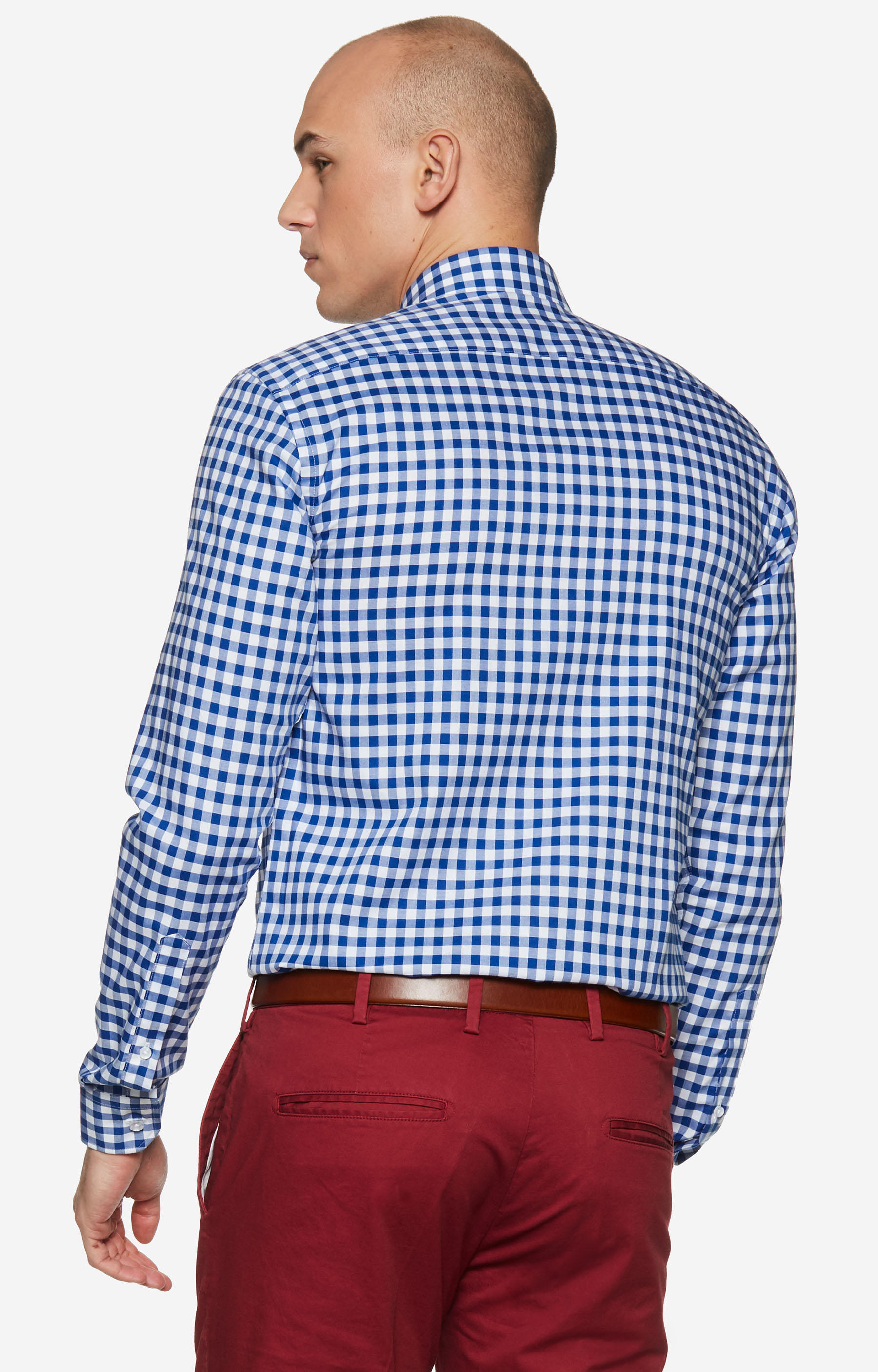 Koszula w kratę z włoskim kołnierzem - 2