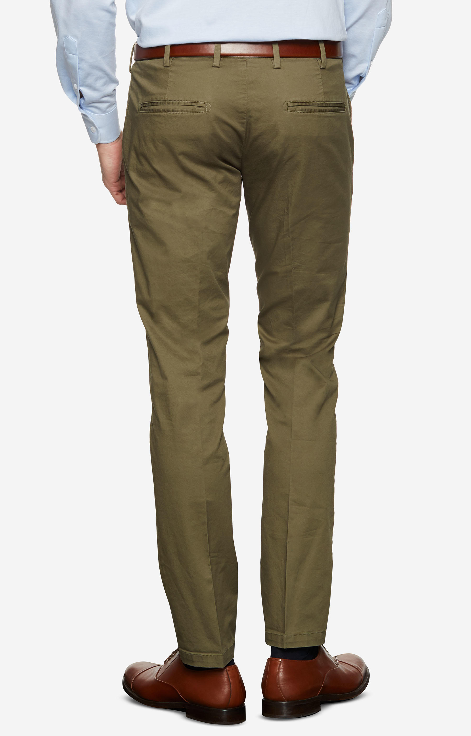 Dopasowane chinosy z bawełnianej tkaniny - 2