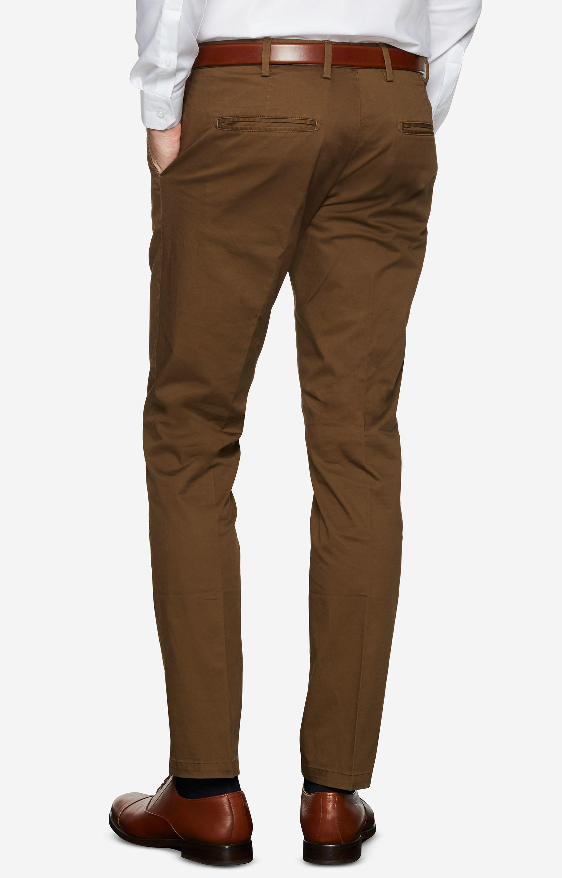 Dopasowane chinosy z bawełnianej tkaniny - 2