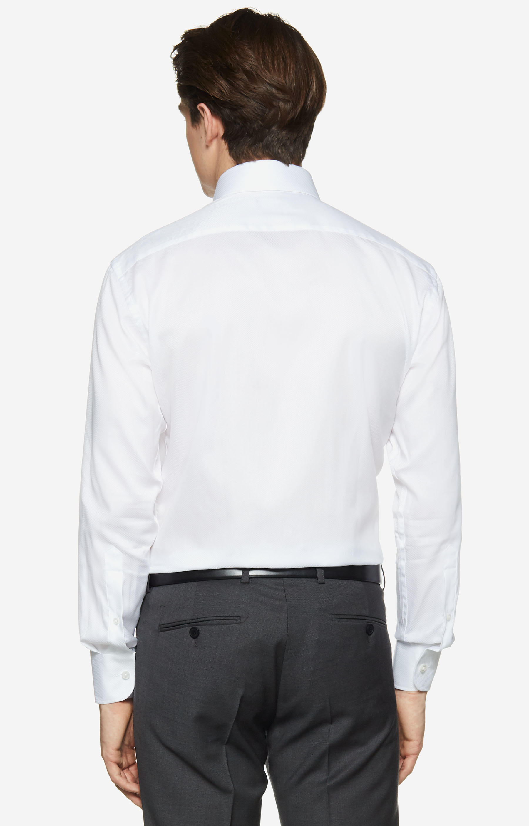 Elegancka koszula z delikatną strukturą i półwłoskim kołnierzem - 2