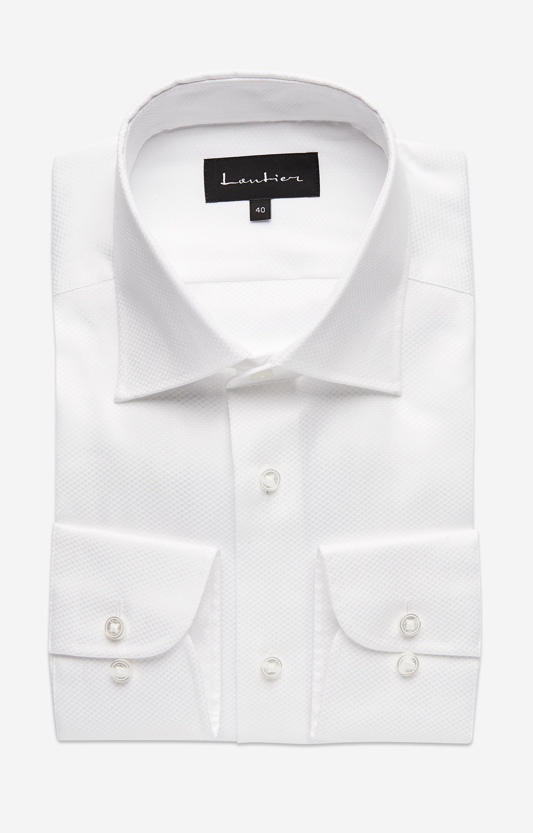 Elegancka koszula z delikatną strukturą i półwłoskim kołnierzem - 3