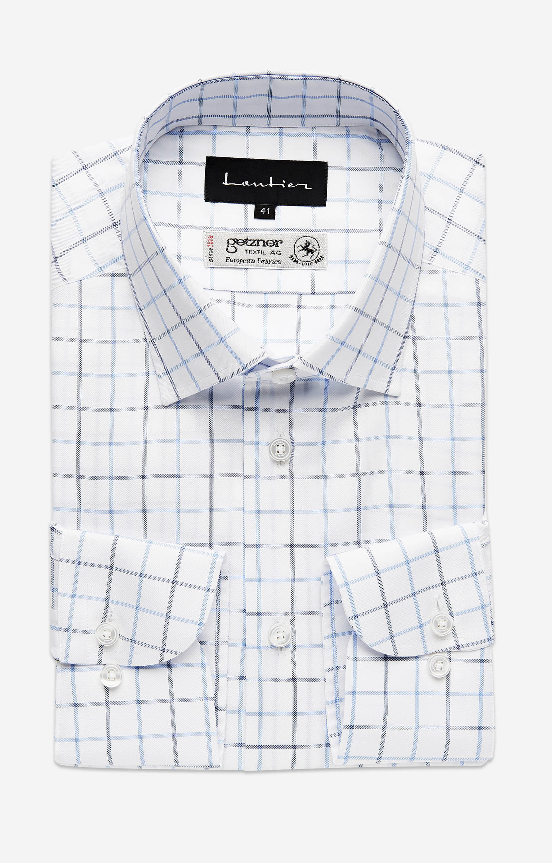 Koszula w kratę z półwłoskim kołnierzem - 3