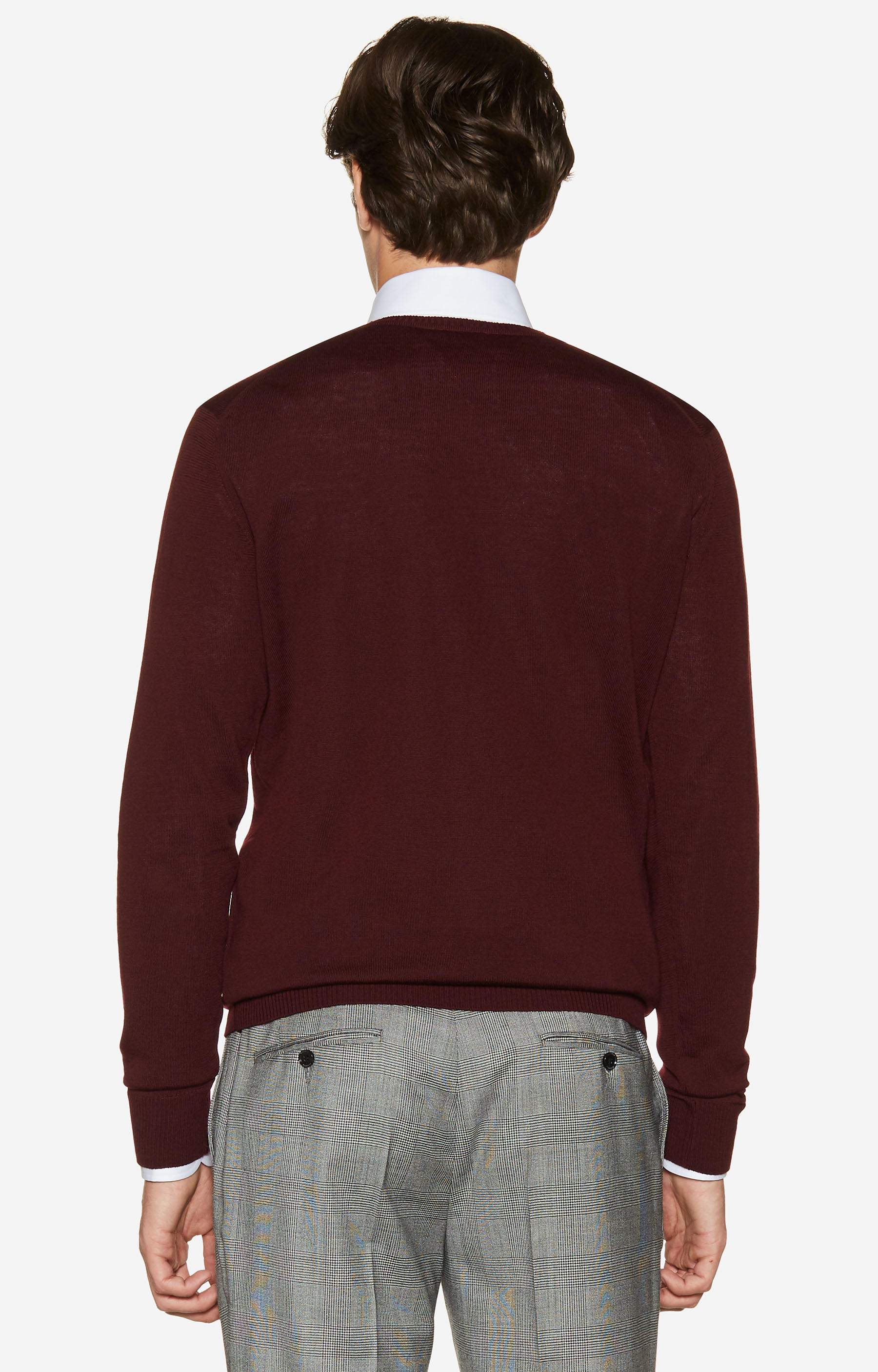 Lekki, wełniany sweter v-neck - 2