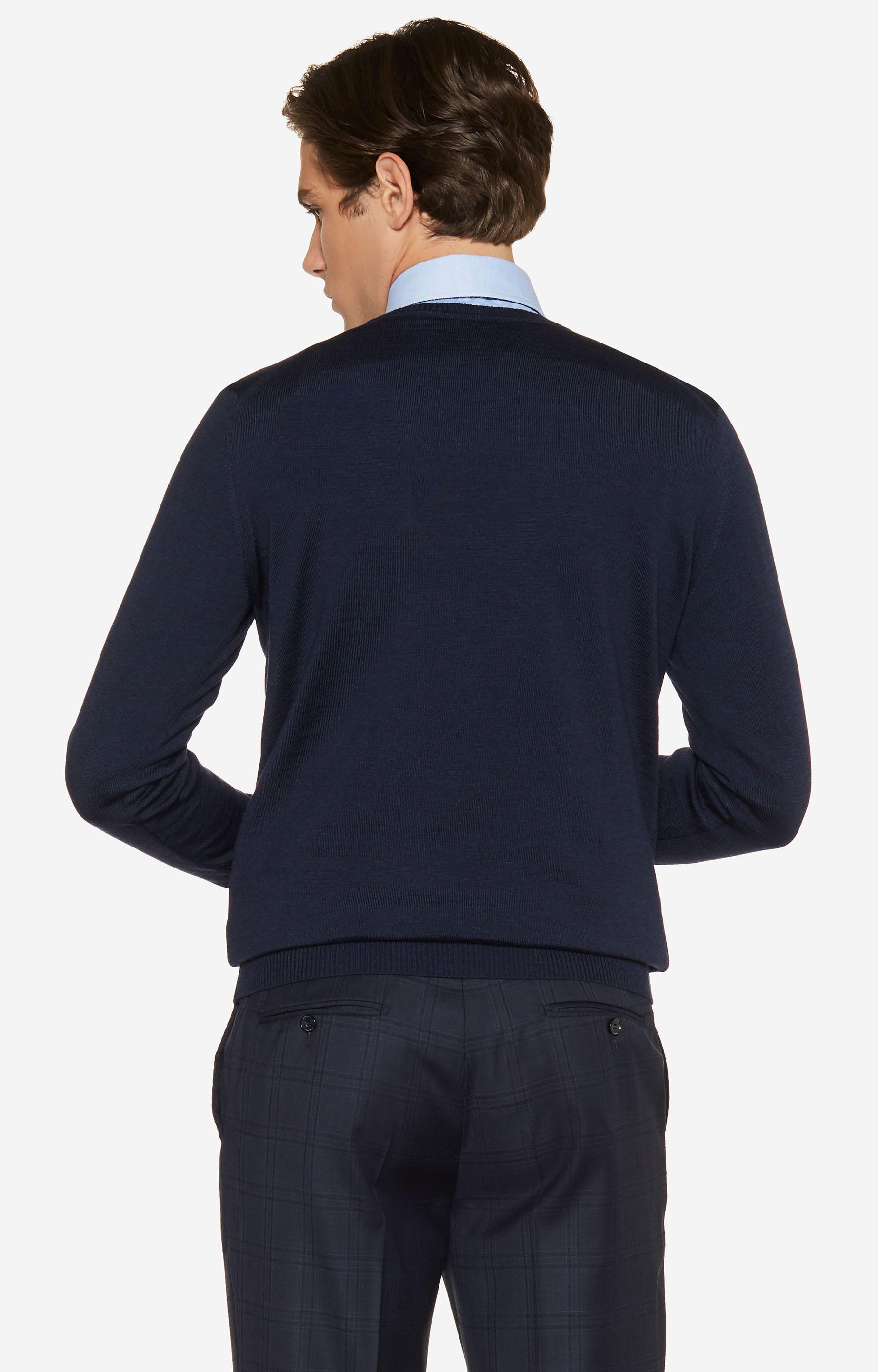 Lekki, wełniany sweter v-neck - 2