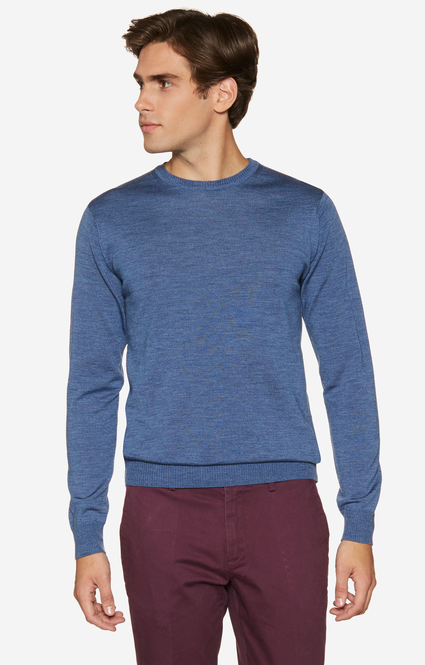 Lekki, wełniany sweter round-neck