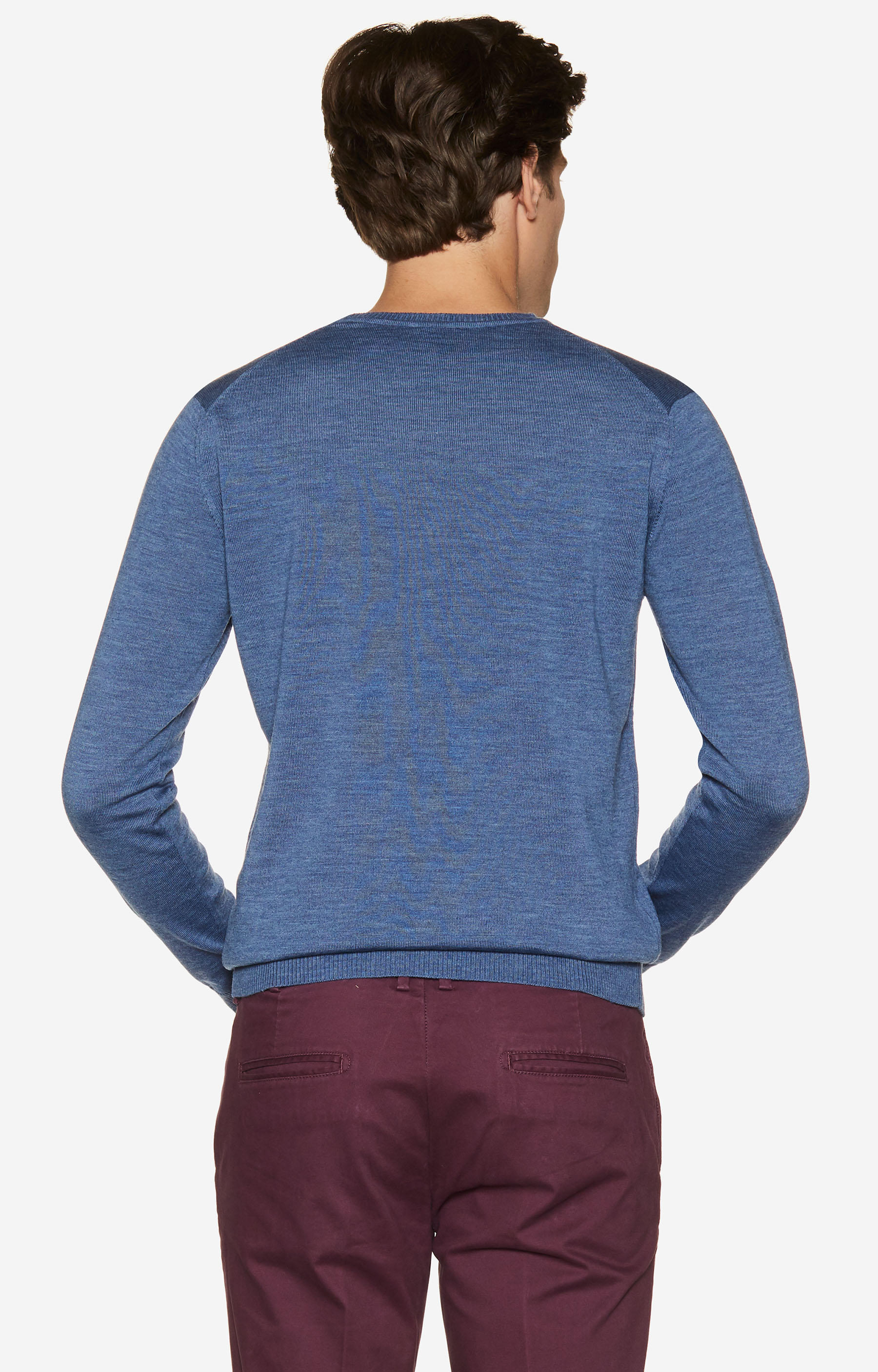 Lekki, wełniany sweter round-neck - 2