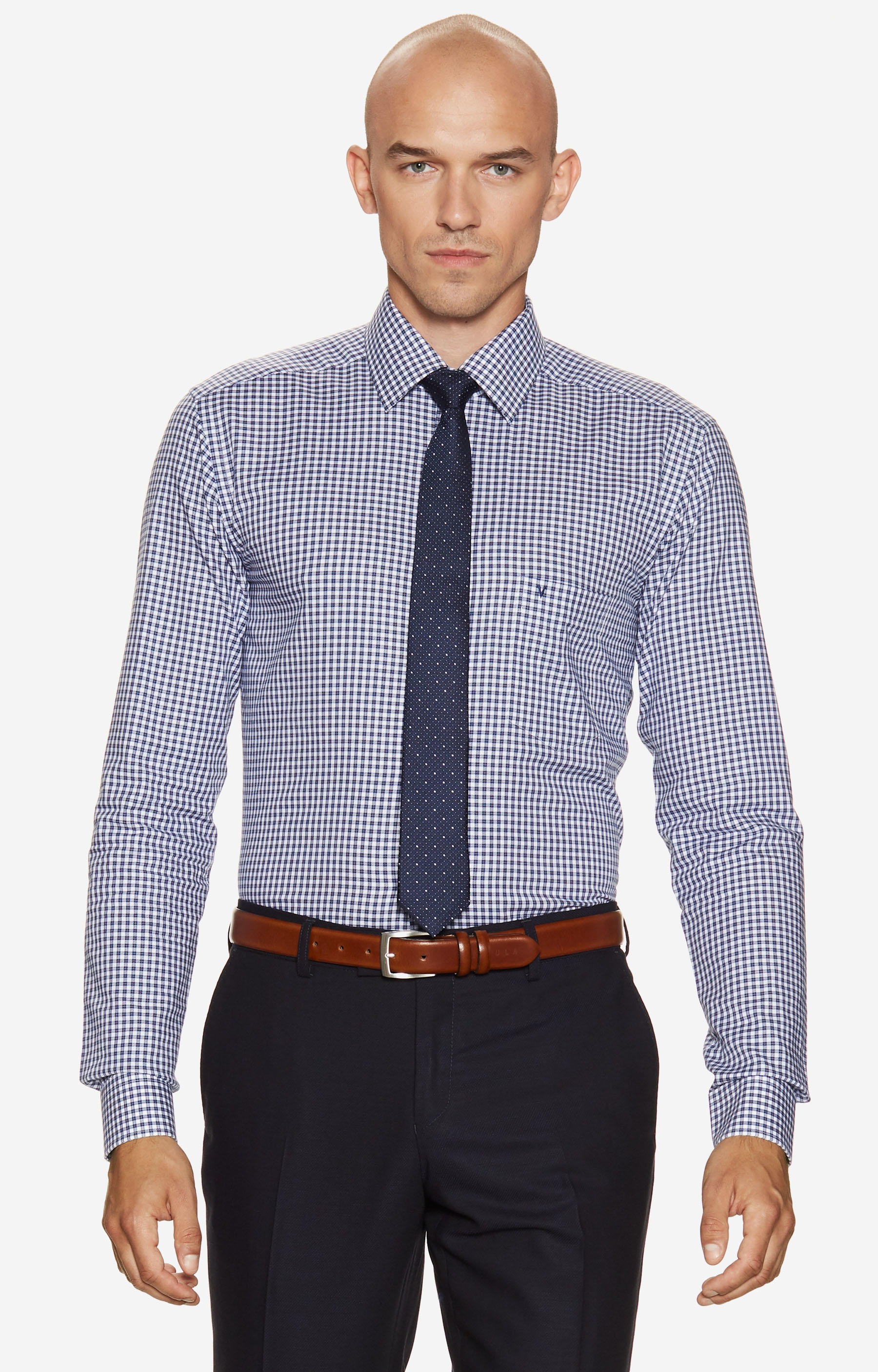 Swobodna koszula w kratę z kieszonką, klasyczny kołnierz