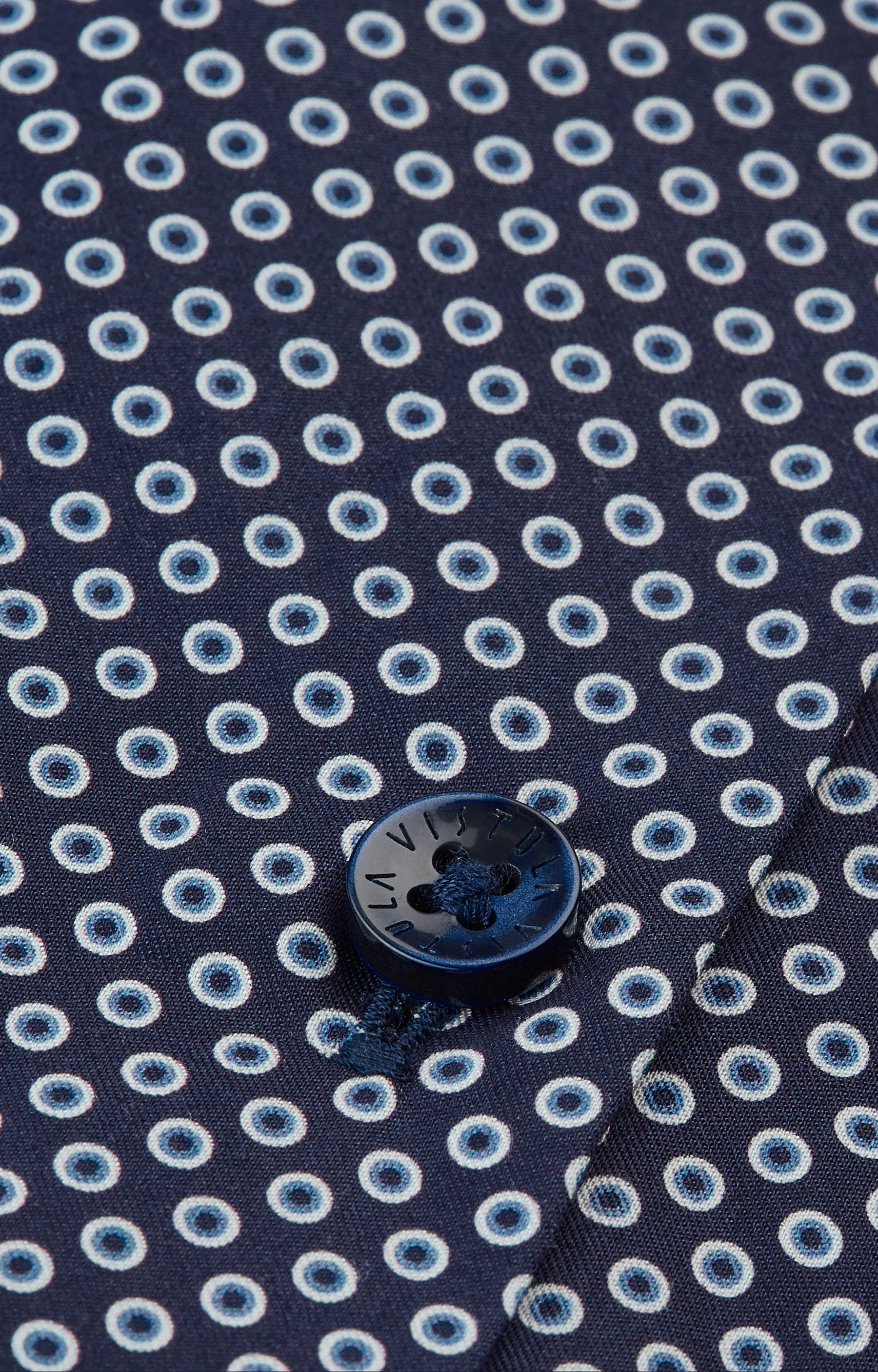 Dopasowana koszula z geometrycznym wzorem, kołnierz kryte button-down - 4