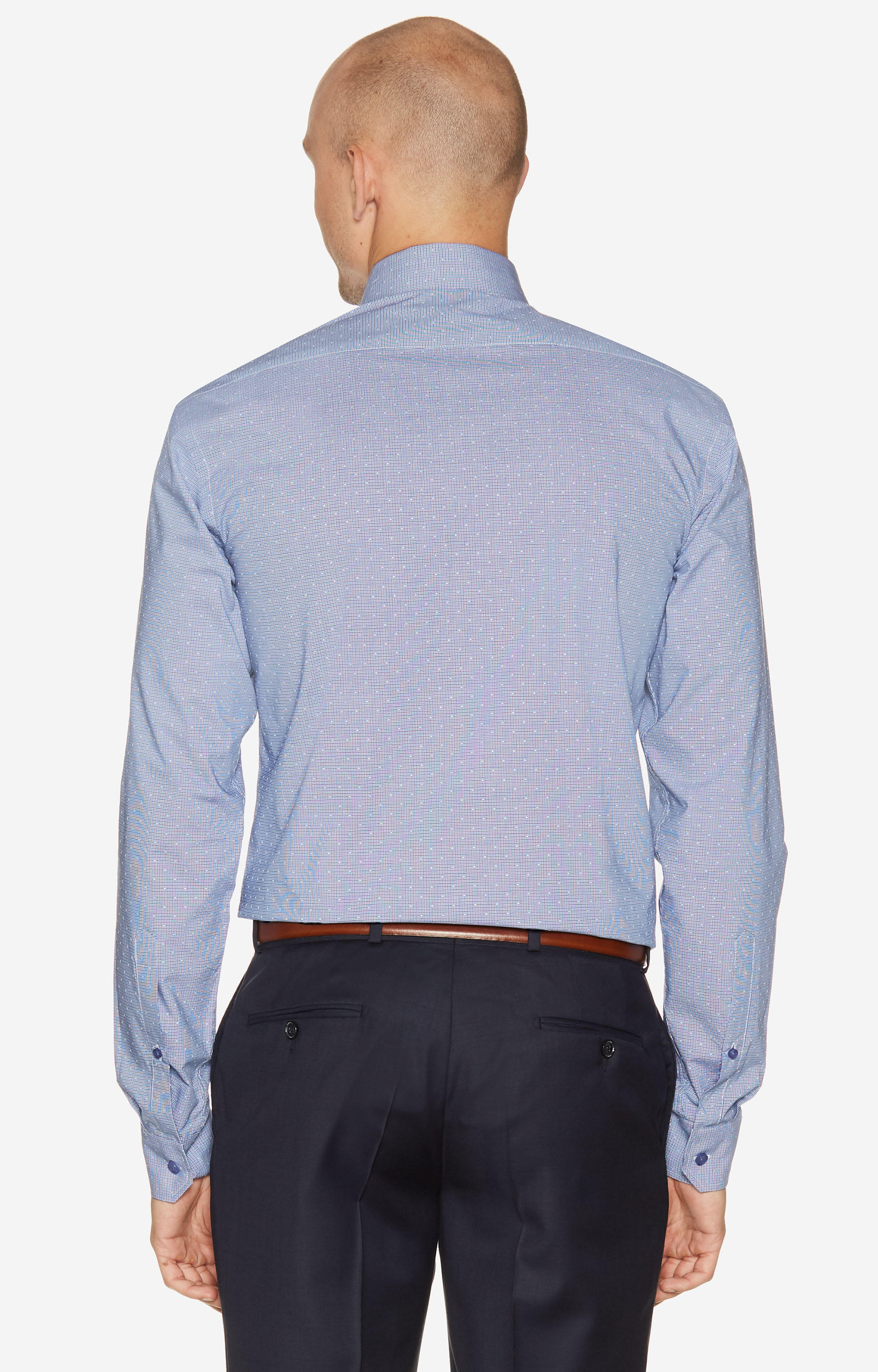 Swobodna koszula w mikrowzór z włoskim kołnierzem - 2