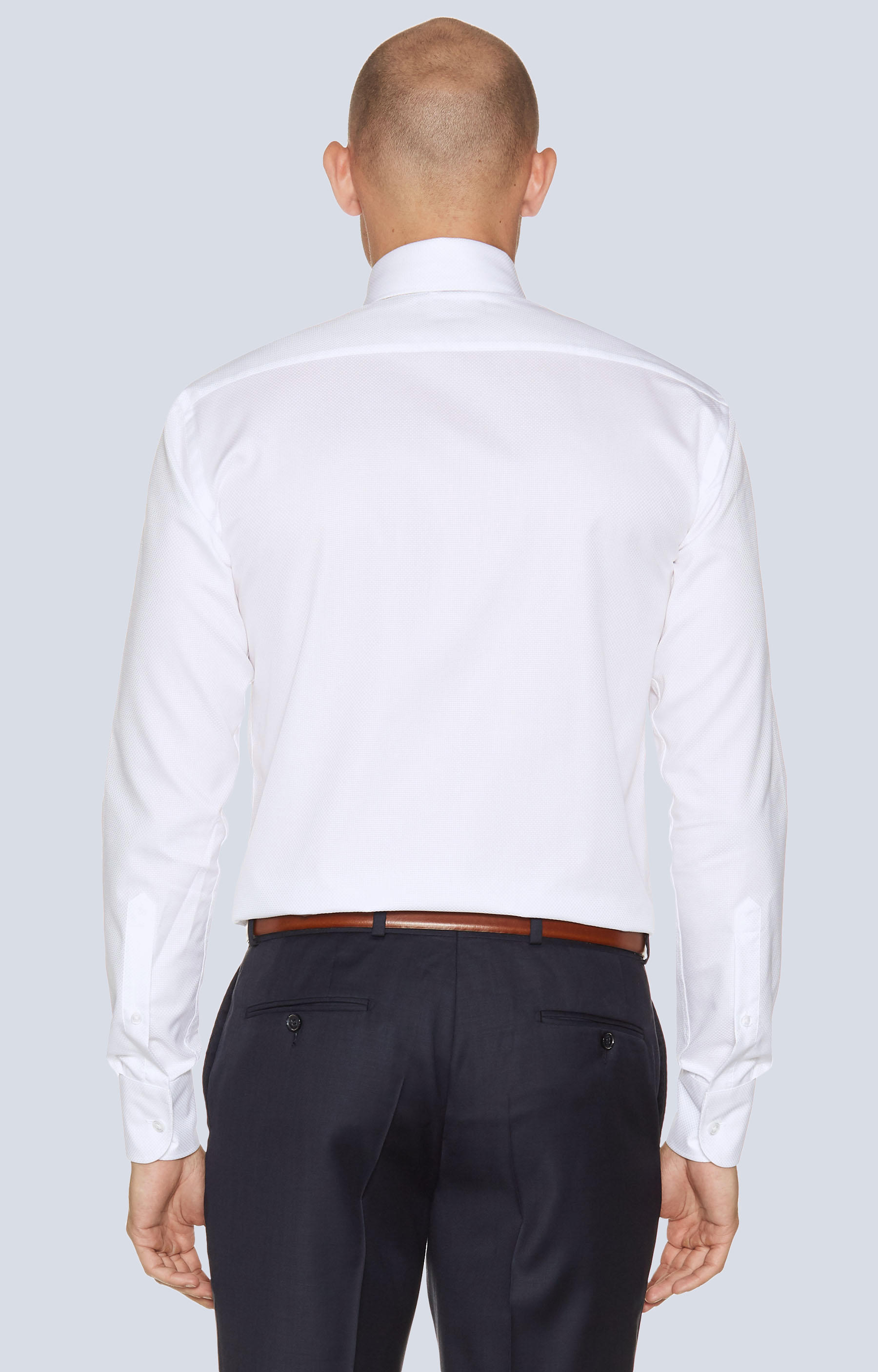 Koszula w strukturalny wzór z półwłoskim kołnierzem - 2