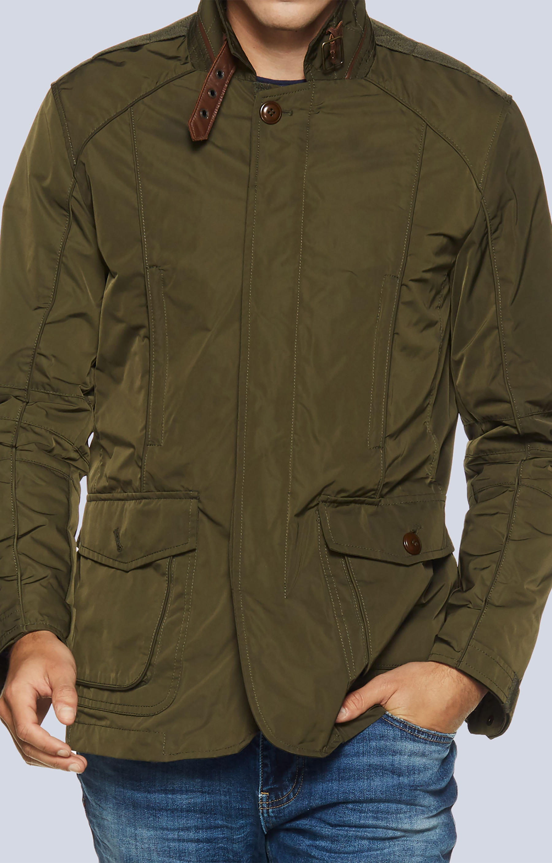 Kurtka ze skórzanym wykończeniem - 2