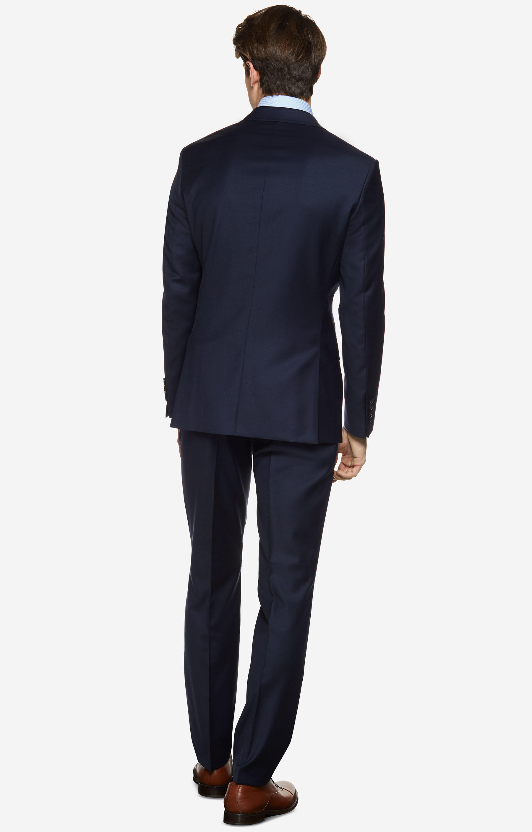 Dopasowany, wełniany garnitur z tkaniny o diagonalnym splocie - 2