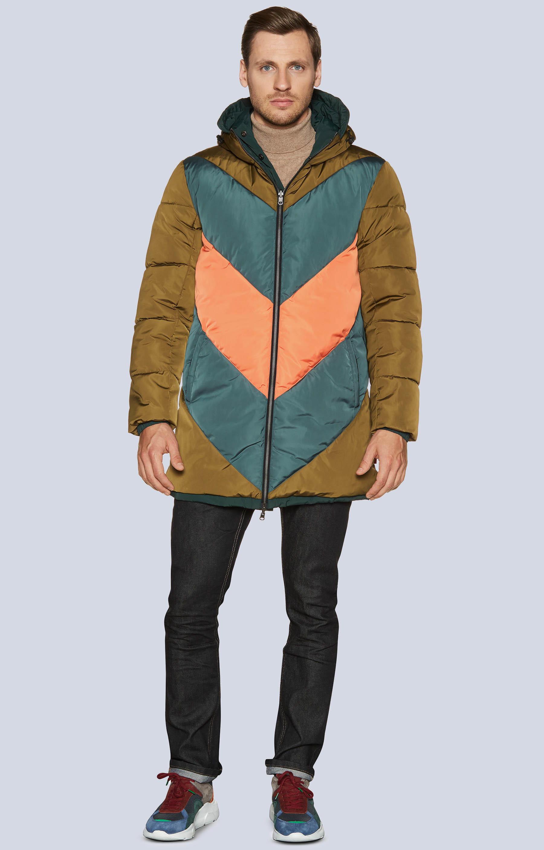 Dwustronna, pikowana kurtka