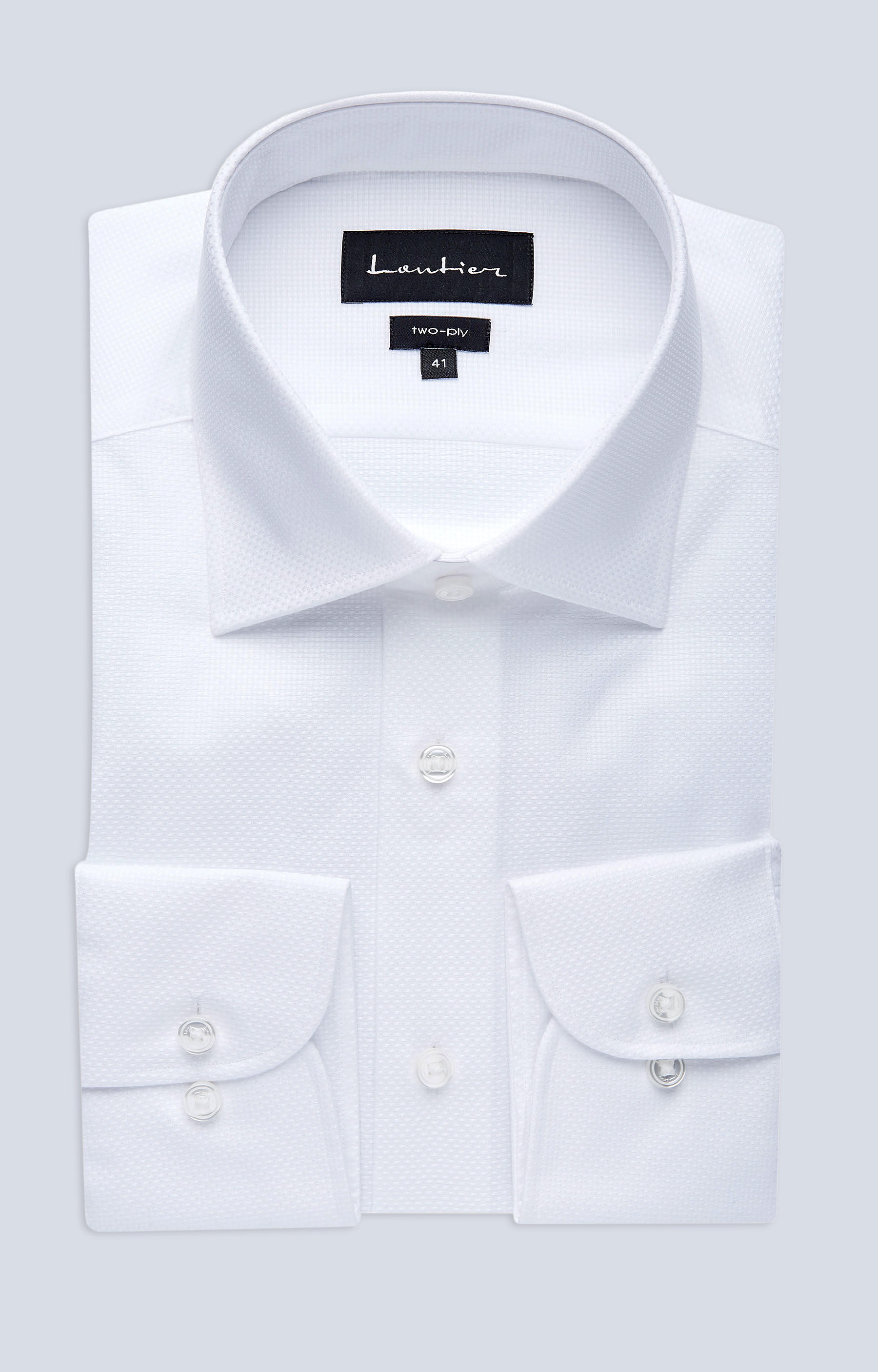 Koszula w strukturalny wzór z półwłoskim kołnierzem - 3