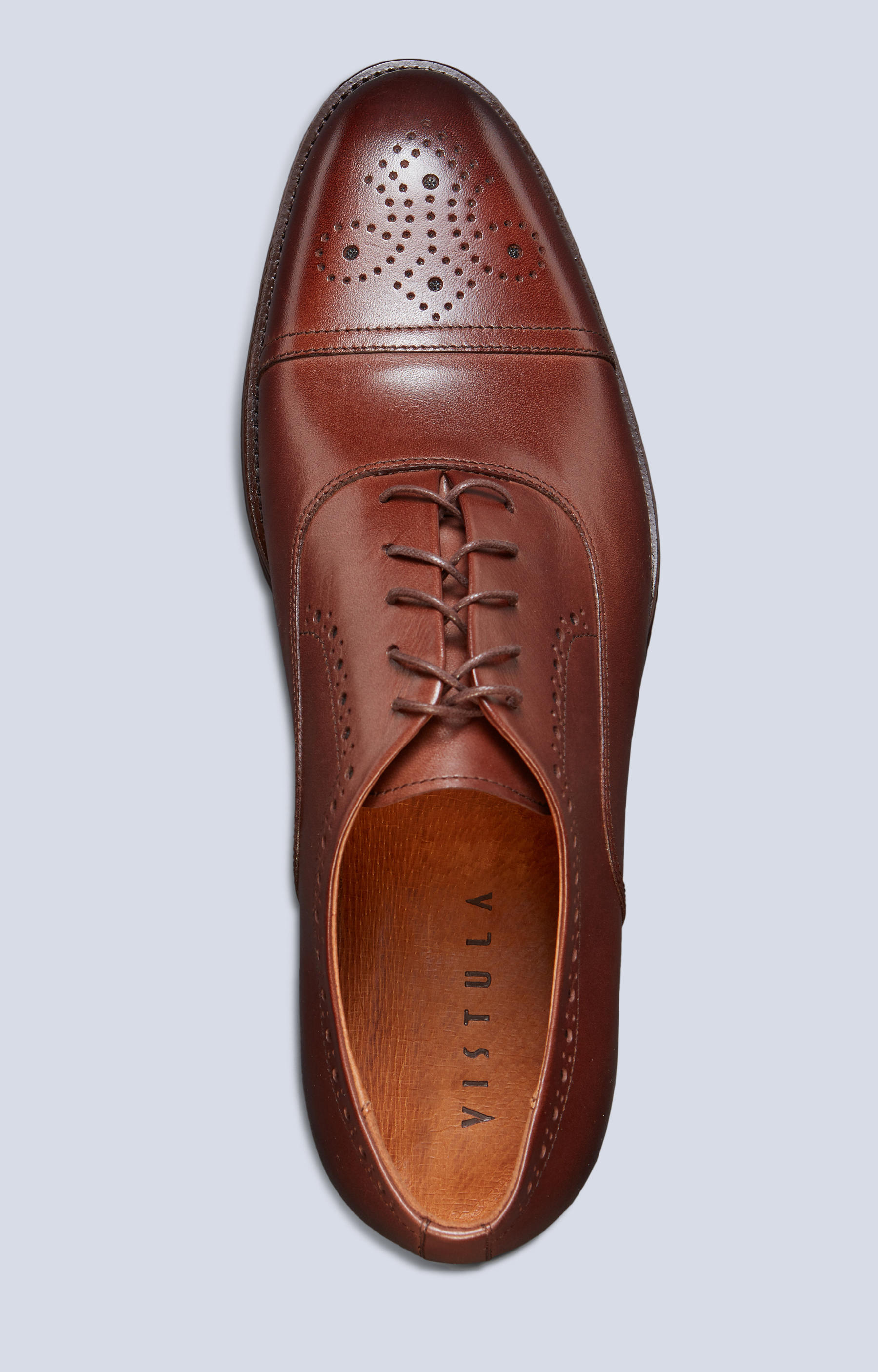 Skórzane buty typu oxford z perforacjami, klasyczne do garnituru - 3