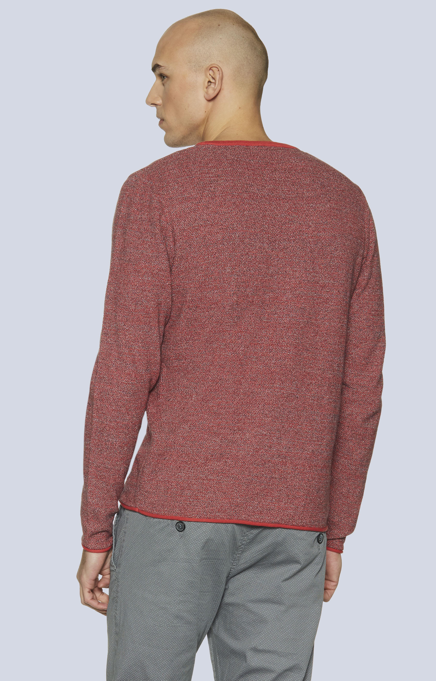 Lekki sweter z melanżowej dzianiny - 2