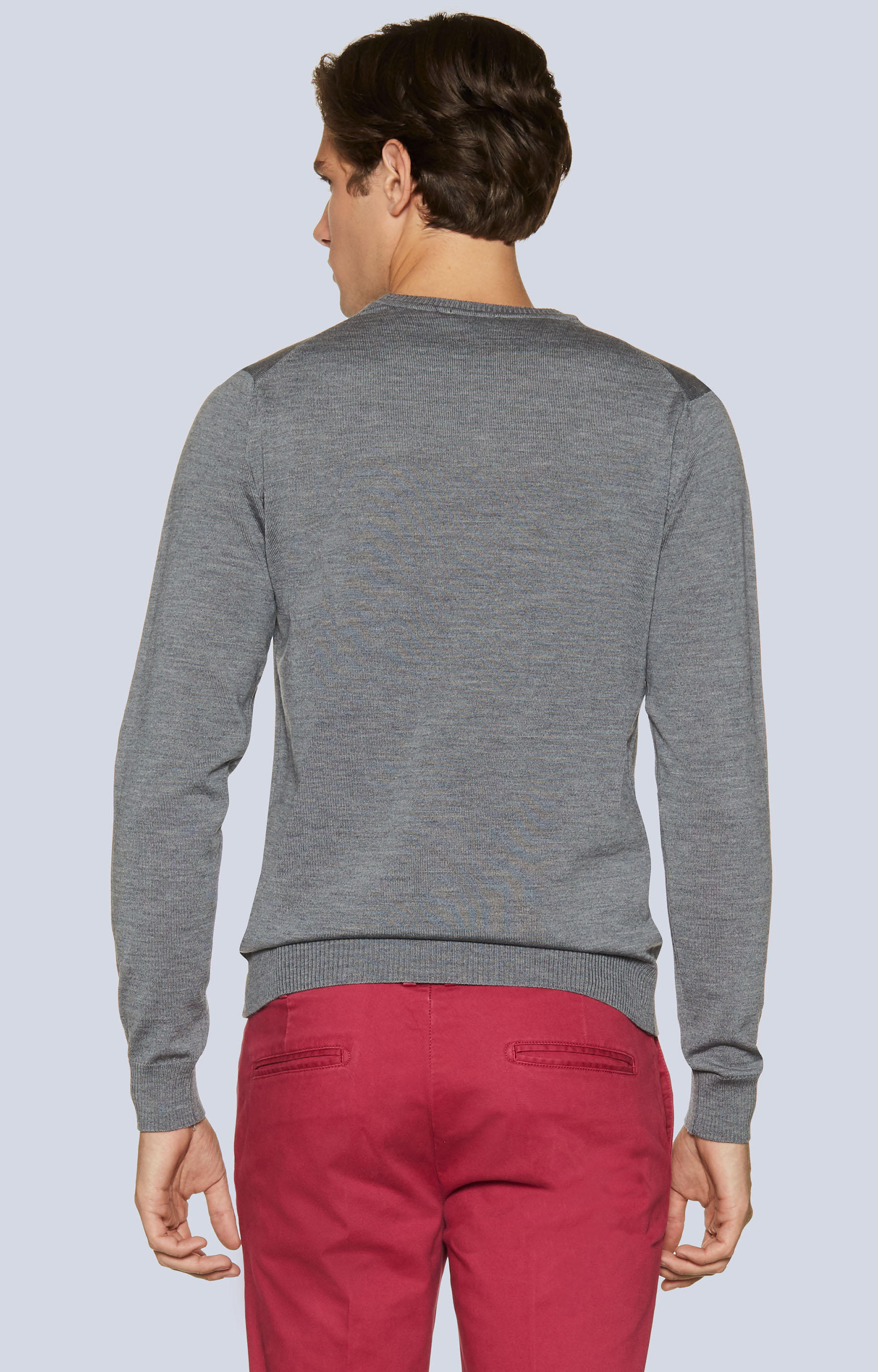 Lekki, wełniany sweter round-neck - 2