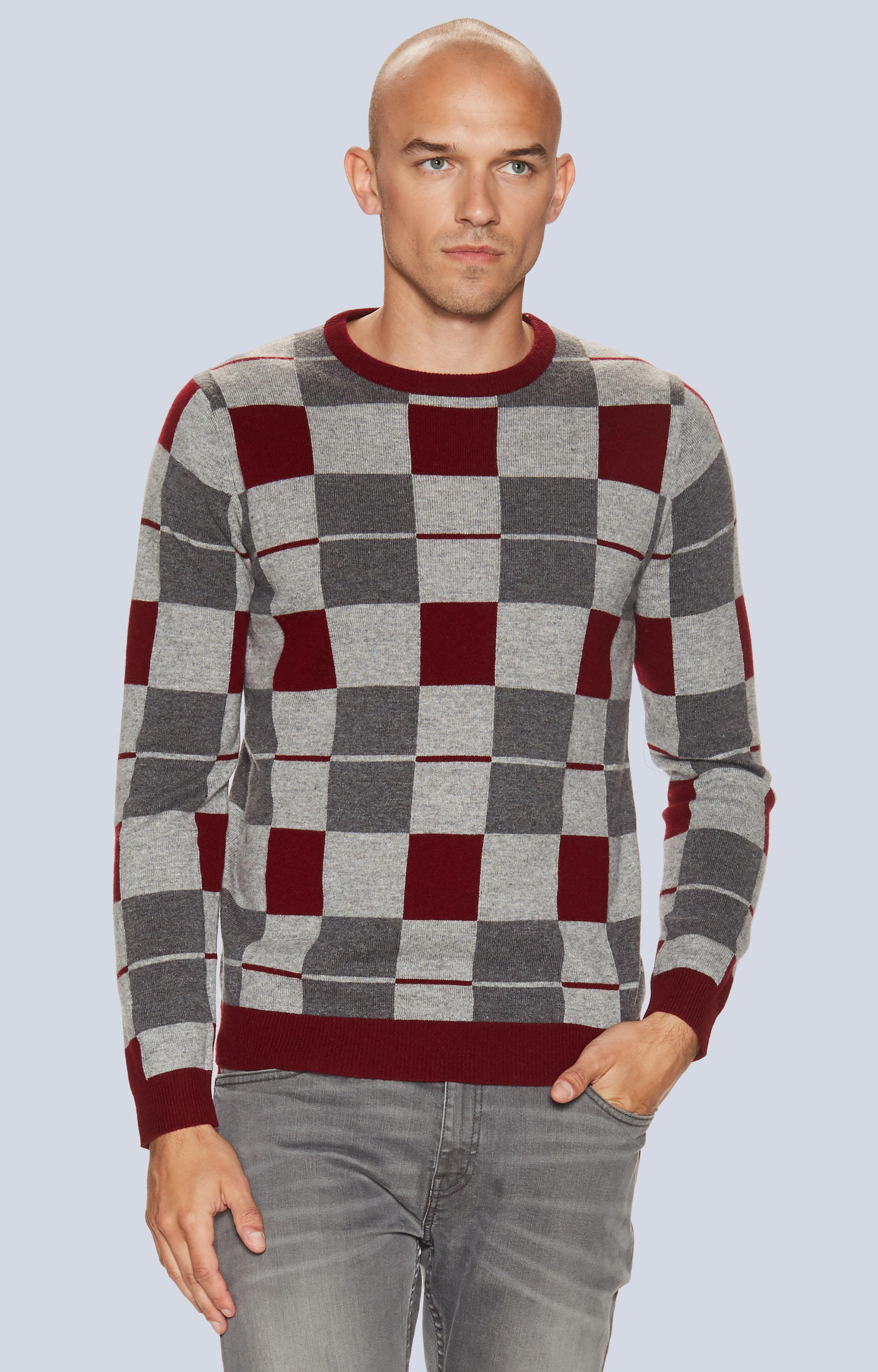 Sweter w szeroką kratę