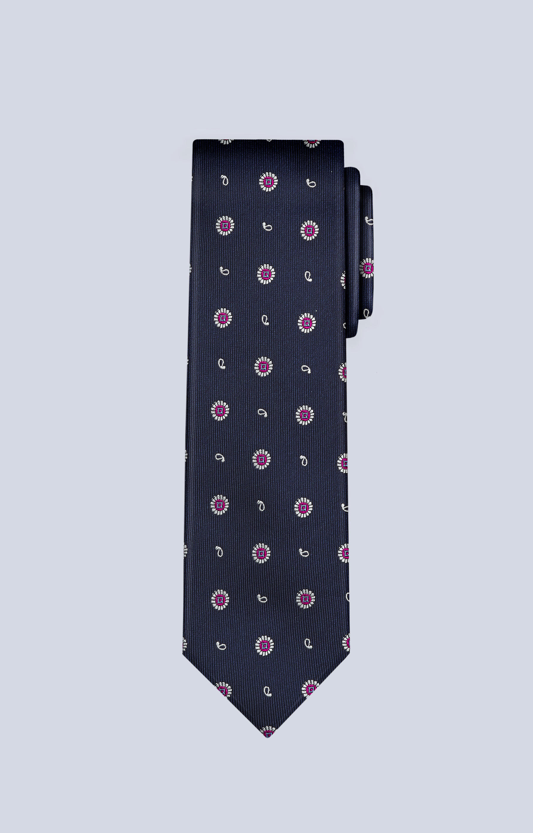 Jedwabny krawat w kwiatowy wzór