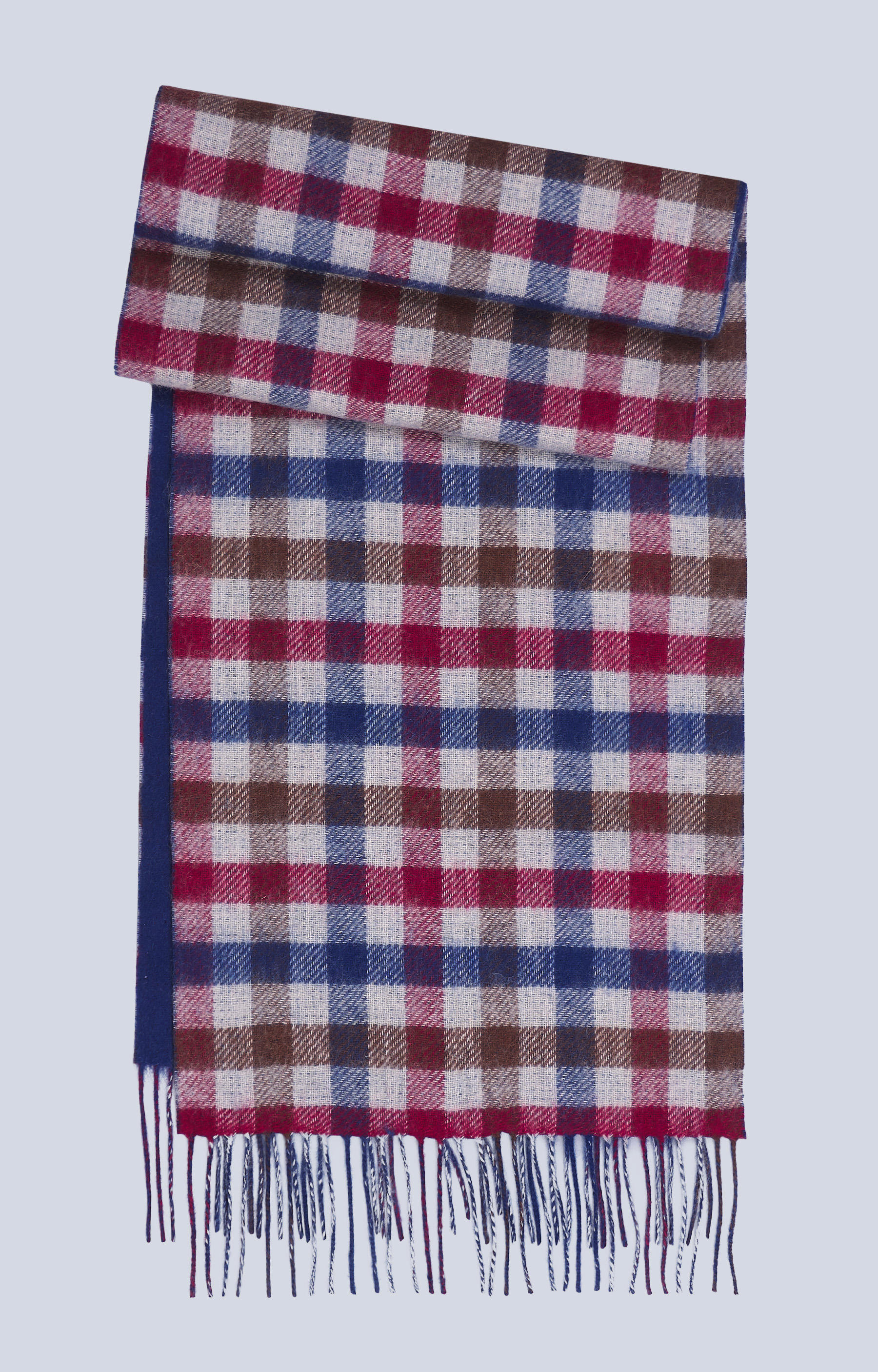 Szal z tkaniny wełnianej, w kratę