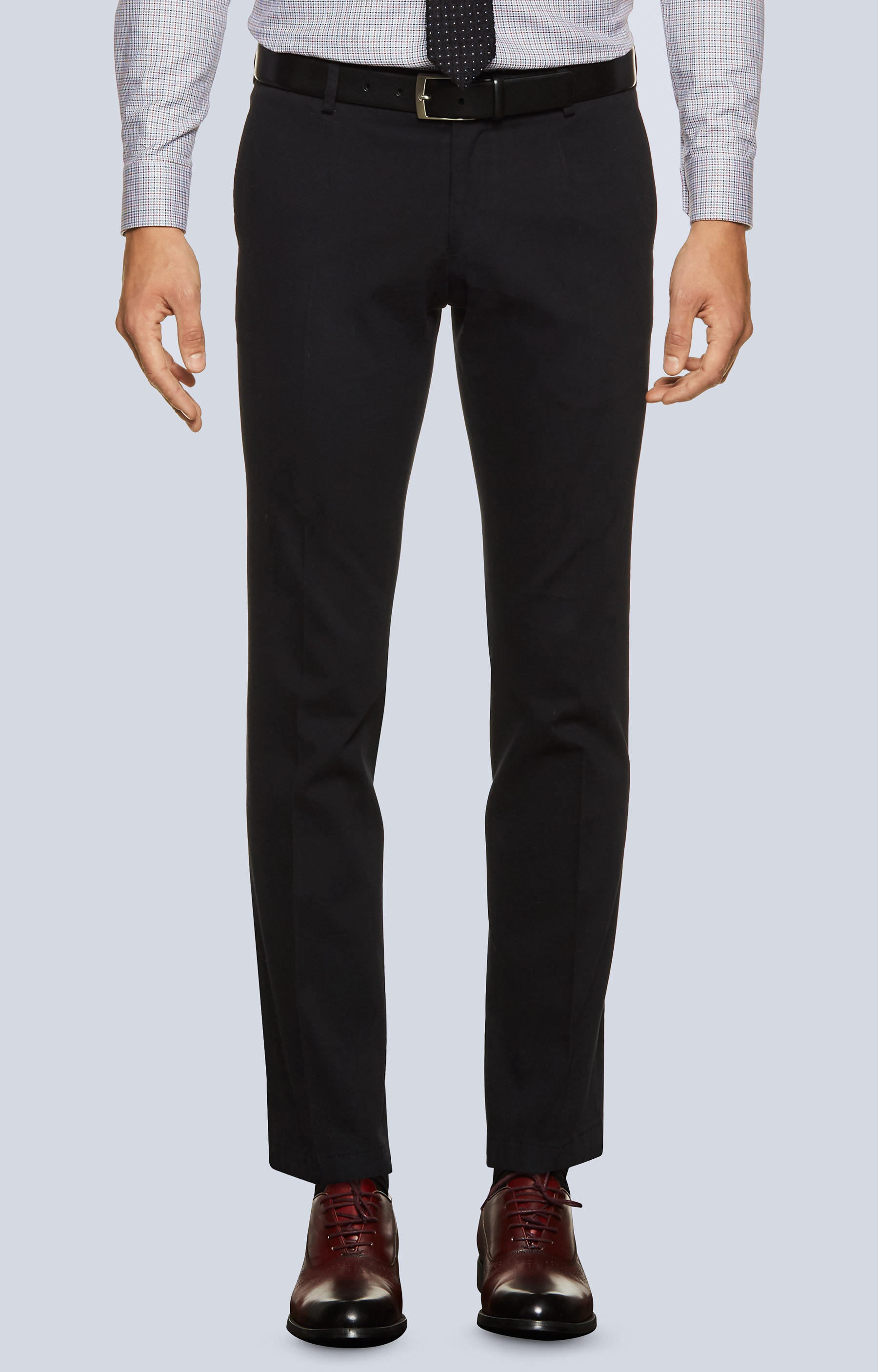 Dopasowane spodnie bawełniane z delikatną strukturą