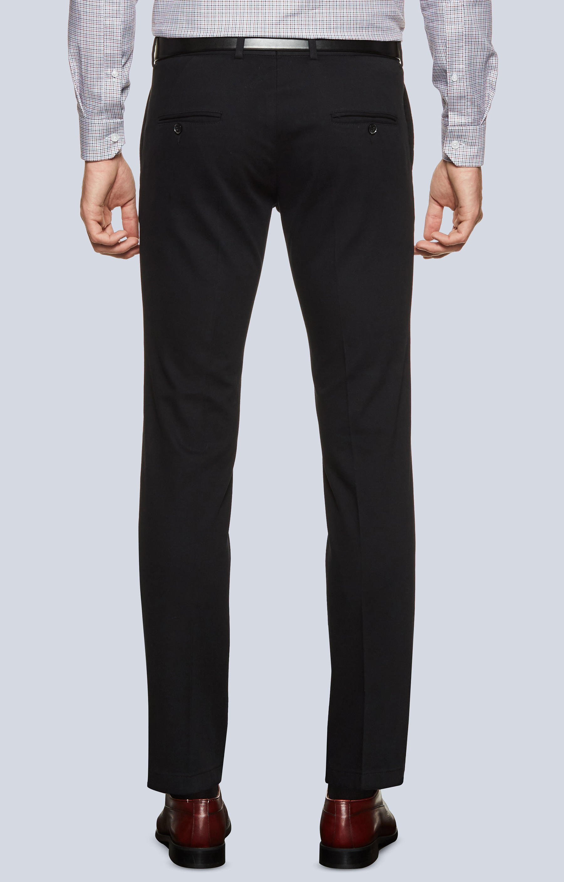 Dopasowane spodnie bawełniane z delikatną strukturą - 2